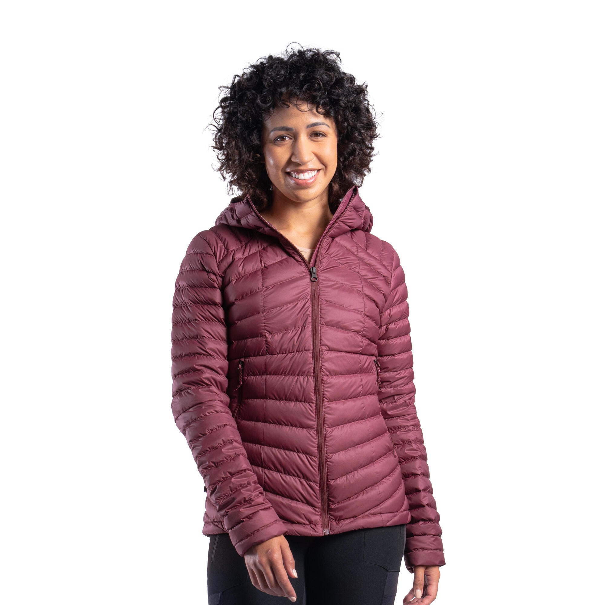 Forclaz Women's MT100 Hooded Down Puffer Jacket - Lightweight Winter Coat for Hiking, Travel & Outdoor Activities | Waterproof Insulated Jacket for Cold Weather