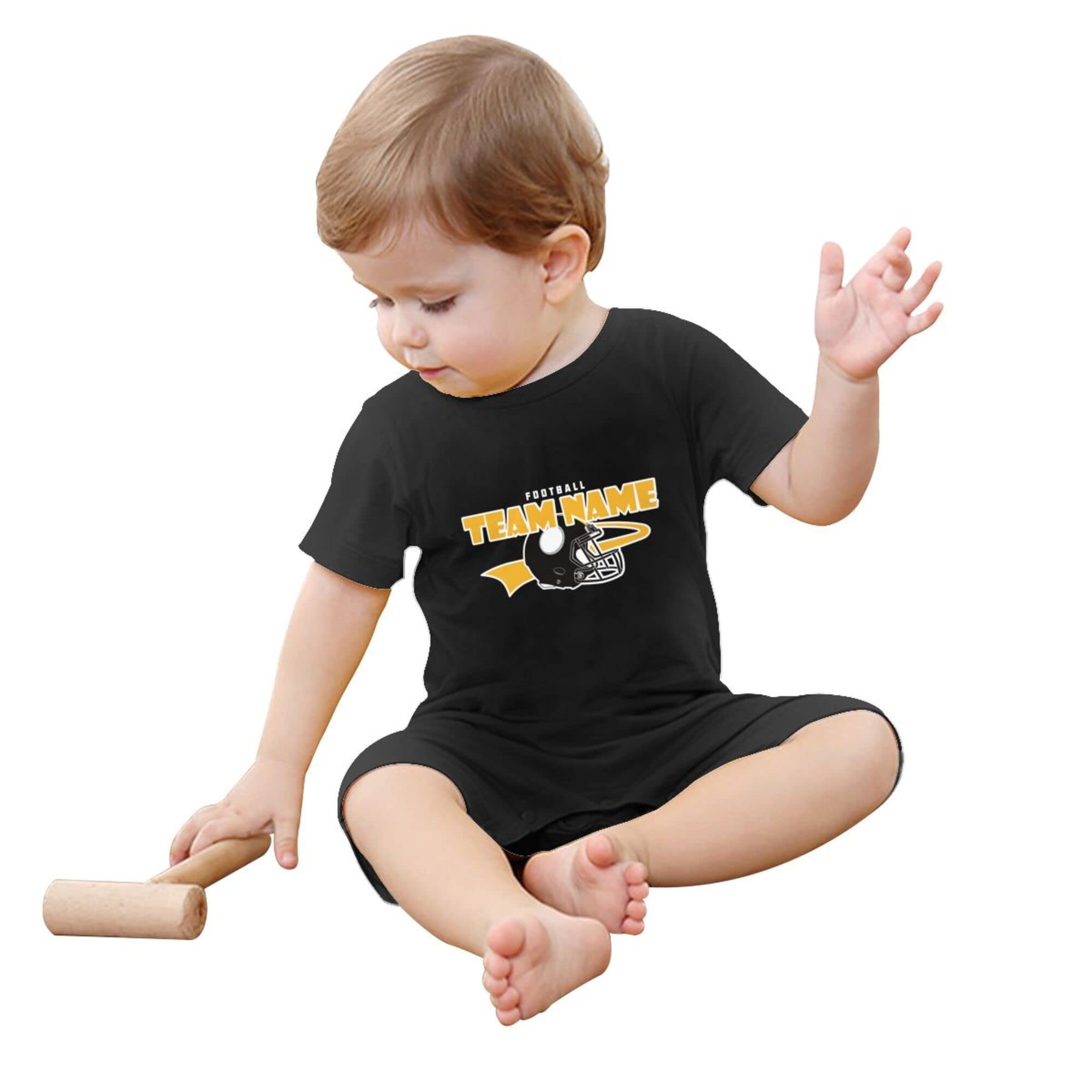 ANTKING Custom Baby Bodysuit with Name & Number - Soft Cotton Infant Onesie for Boys & Girls | Perfect Baby Shower Gift & Newborn Outfit for Pittsburgh Fans