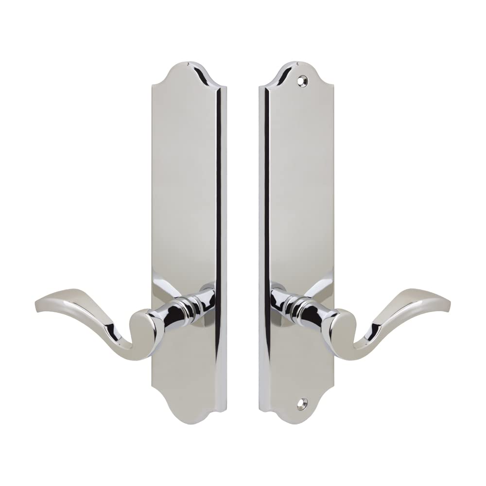 Royal Zinc Die-Cast Lever Set with Back Plates - Polished Chrome Finish - Full Dummy Set for Left Hand Doors - Perfect for Home, Office & Commercial Door Hardware Upgrade