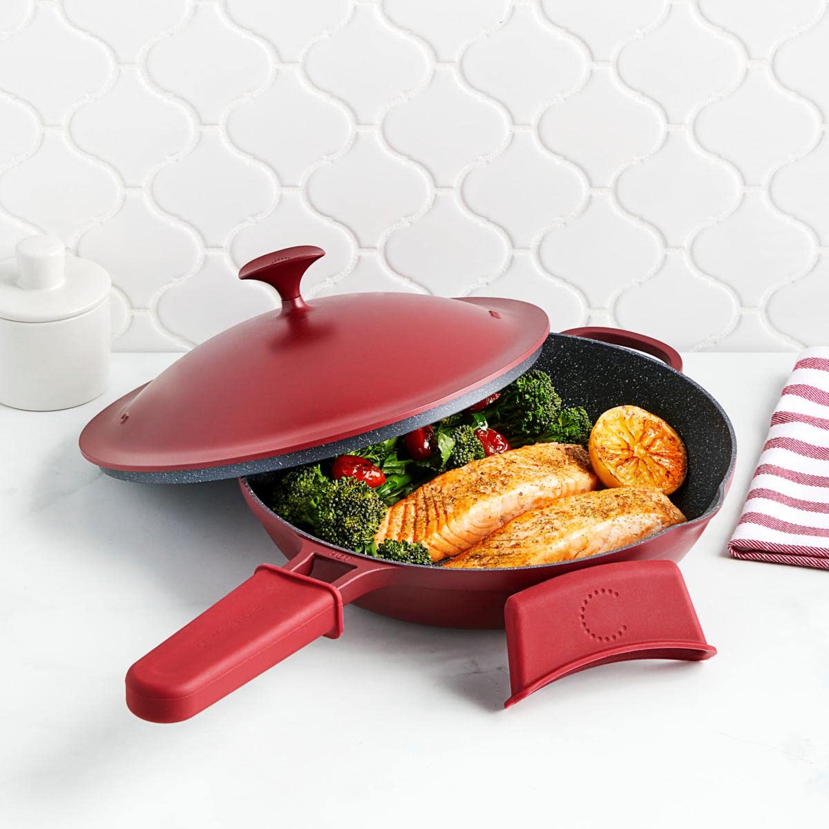 Curtis Stone Dura-Pan Nonstick Cast Aluminum All Day Pan - 12 Inch Skillet for Frying, Sautéing & Baking | Perfect for Stovetop to Oven Cooking | Renewed Premium Cookware