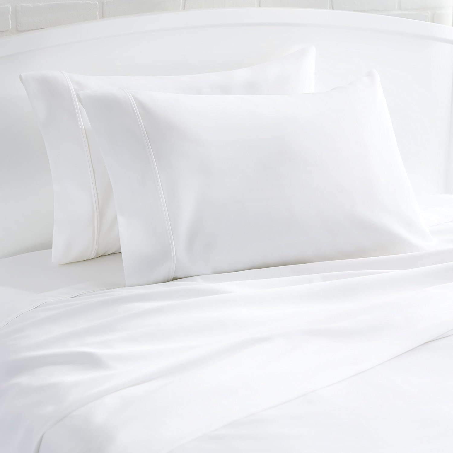 Luxury 100% Pure Egyptian Cotton 800 Thread Count King Size Pillowcases - 2 Pack White Hotel Style Sateen Weave Bedding for Ultimate Comfort | Perfect for Master Bedrooms, Guest Rooms & Luxury Hotels