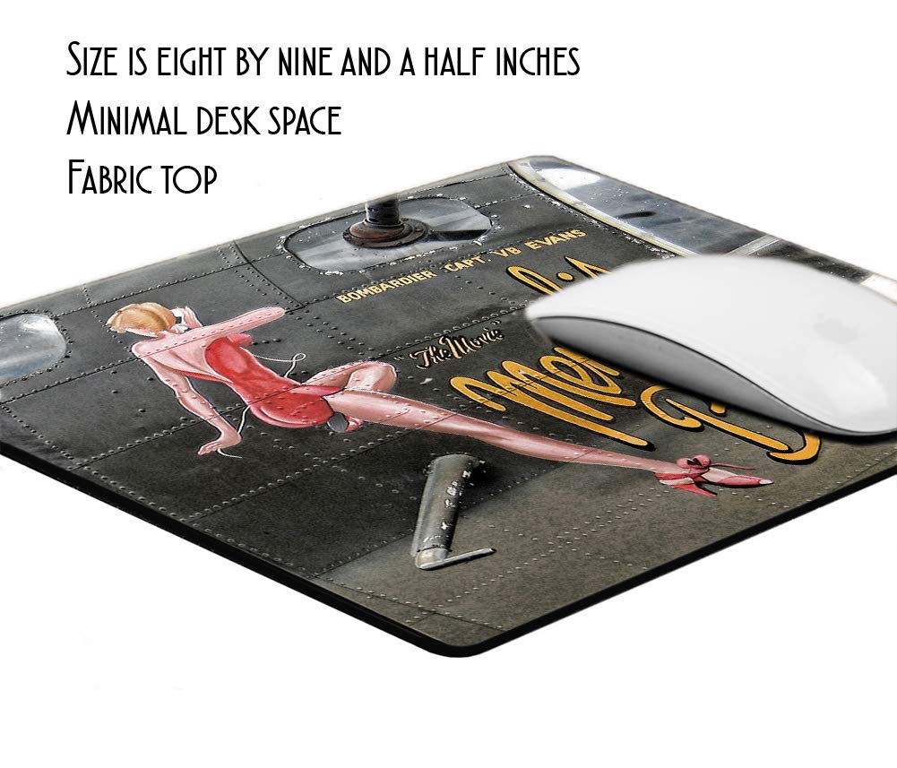 Vintage WWII Memphis Belle Nose Art Mouse Pad - Non-Slip Rubber Base Gaming Mousepad for PC, Laptop, Notebook & Office Desk - Perfect for Gamers, Graphic Designers & Aviation Enthusiasts