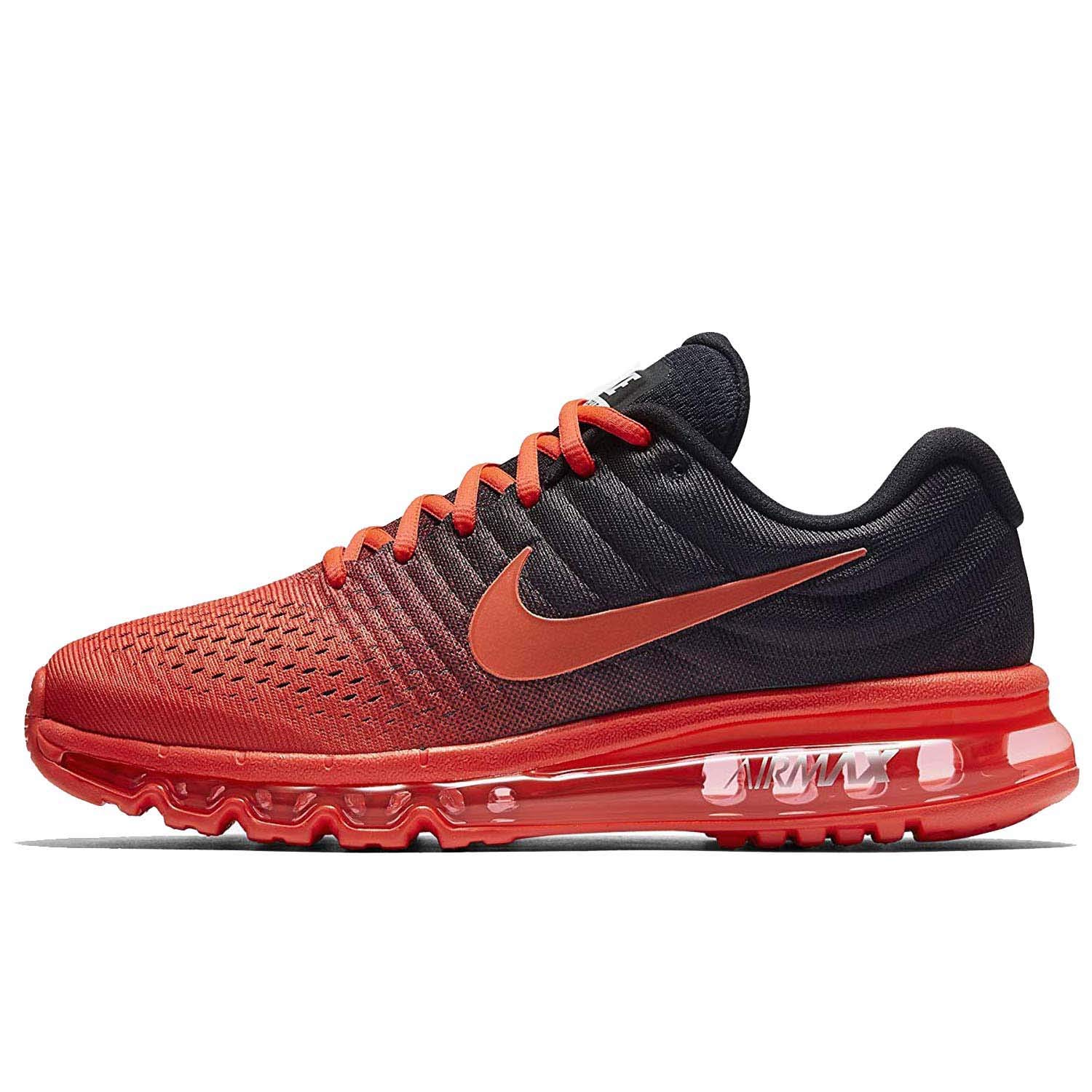 Nike Men's Air Max 2017 Running Shoes - Size 14, Bright Crimson/Total Crimson/Black - Lightweight Cushioned Sneakers for Jogging, Gym Workouts & Everyday Wear