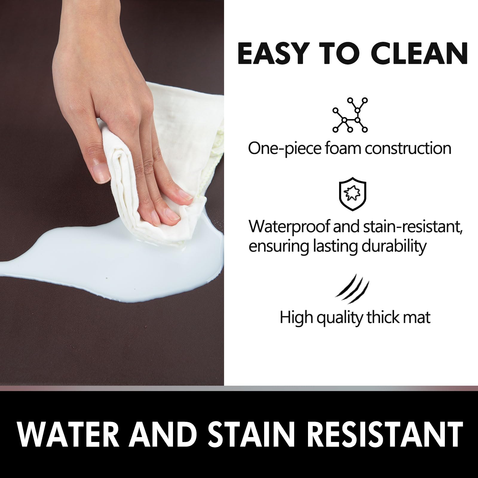 Anti Fatigue Kitchen Mats for Standing - Extra Thick Cushioned Comfort Floor Mat for Home, Office & Laundry - Non Slip Waterproof Desk Mat for Pain Relief (24