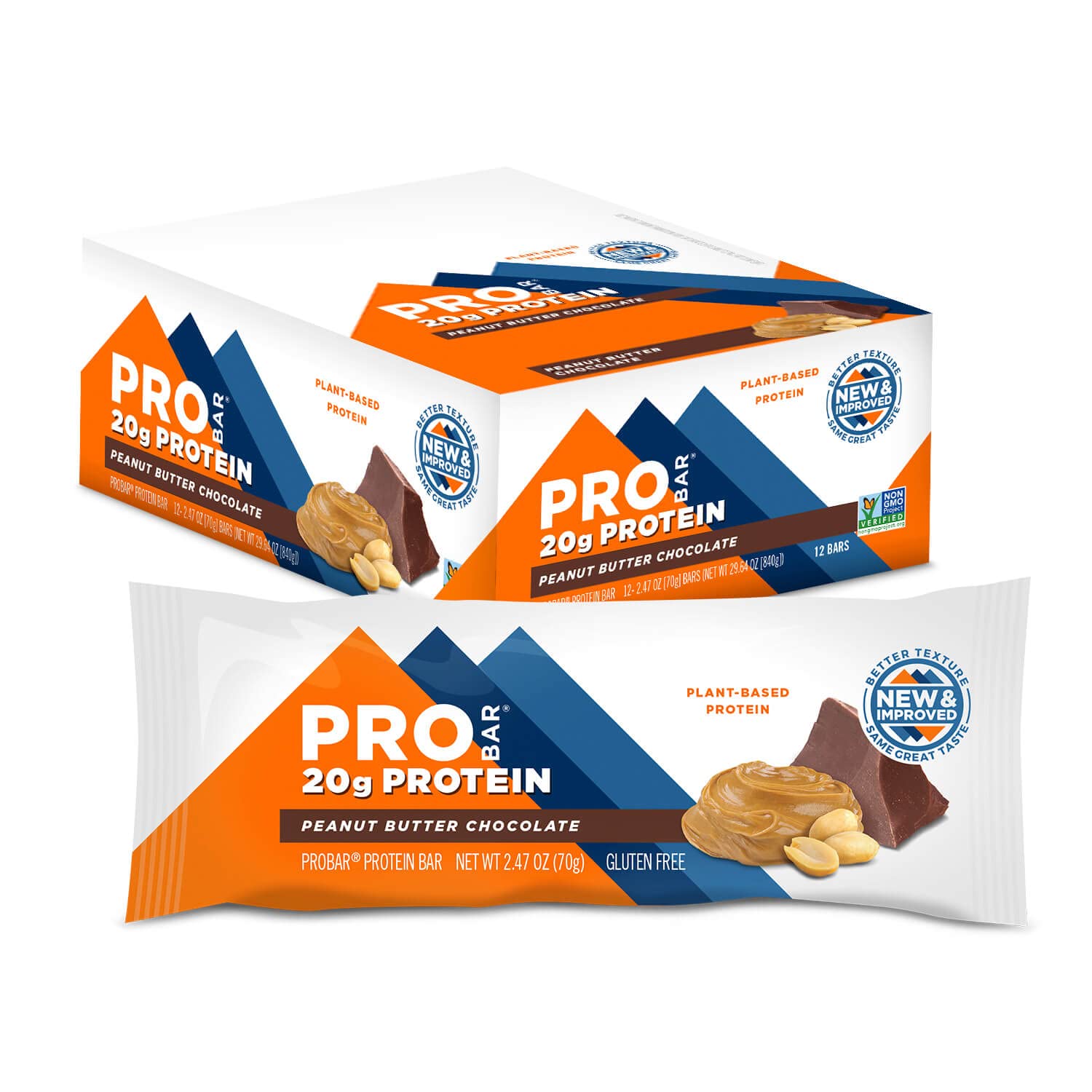 PROBAR Protein Bar - Peanut Butter Chocolate Flavor, Non-GMO, Gluten-Free, Vegan, 12 Pack | Plant-Based Whole Food Snack for Energy, Workout Recovery & Healthy On-the-Go Nutrition