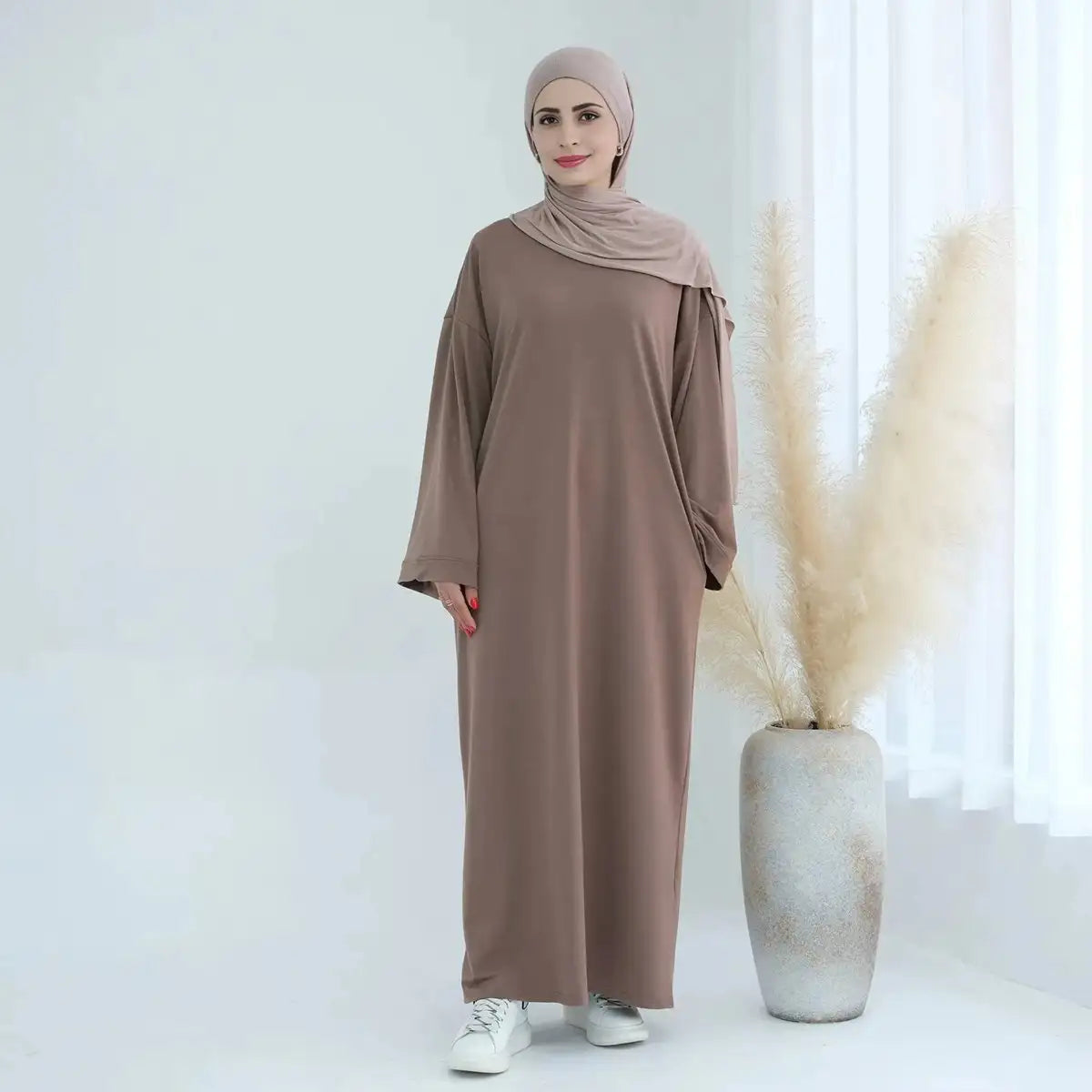 Elegant Solid Color Plain Abaya Dress for Women - Modest Muslim Prayer Dress - Perfect for Daily Wear, Prayer & Special Occasions