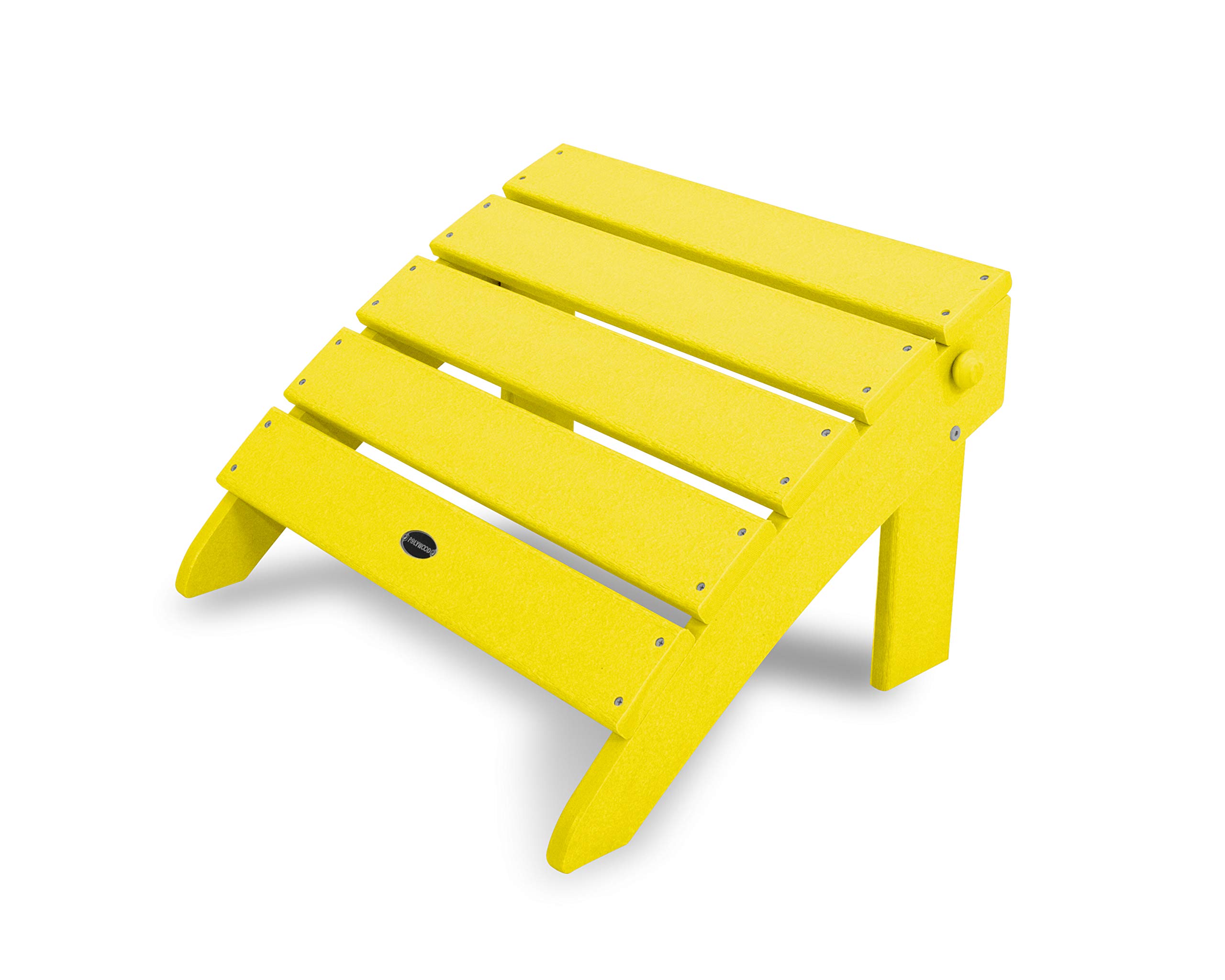 POLYWOOD® Classic Adirondack Ottoman - Durable Outdoor Furniture, Weather-Resistant Lemon Yellow Footrest for Patio, Deck, Poolside & Garden Relaxation