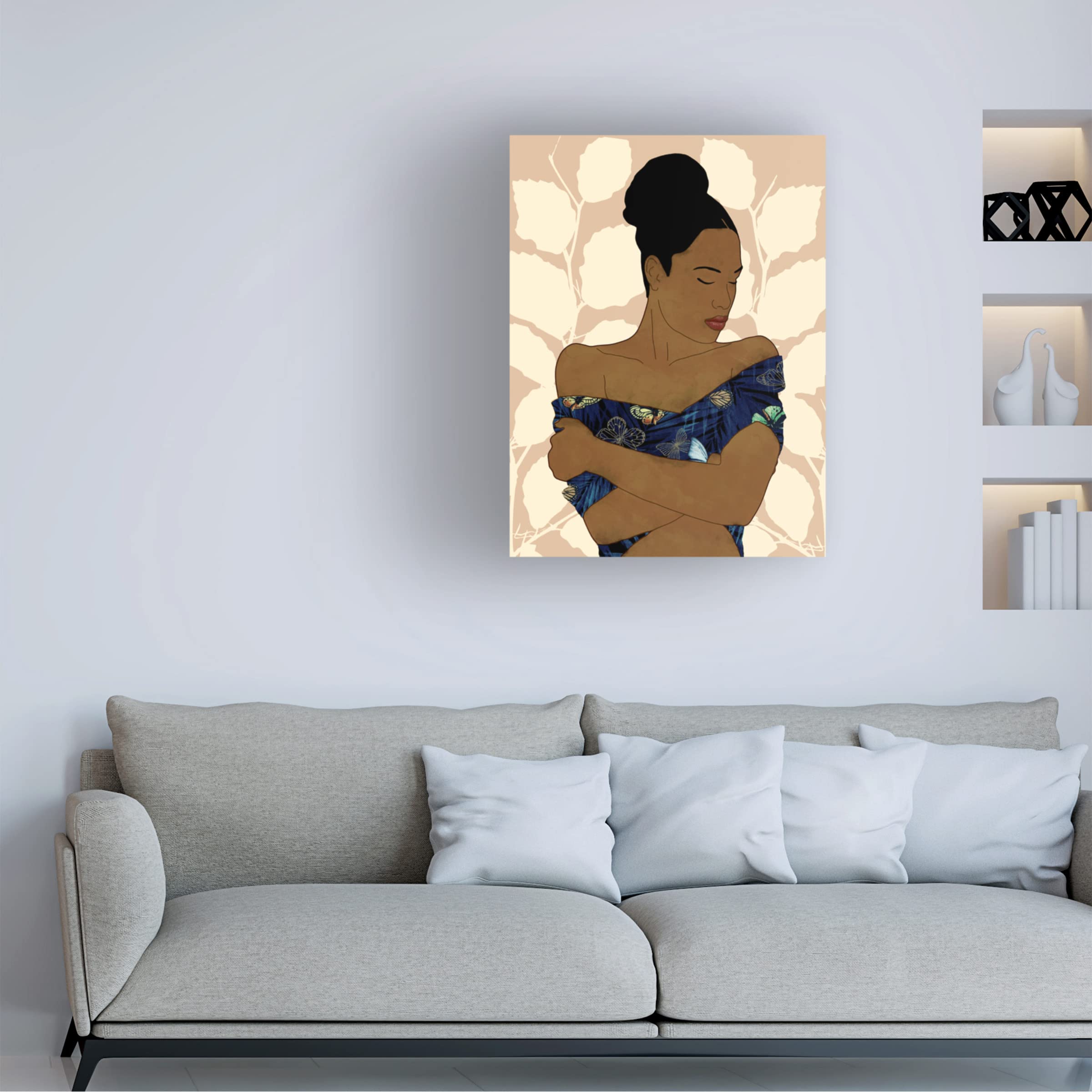 Trademark Fine Art 'Ethnic Beauty II' Canvas Wall Art by Alonzo Saunders - Stunning African American Portrait Painting for Living Room, Bedroom & Office Decor