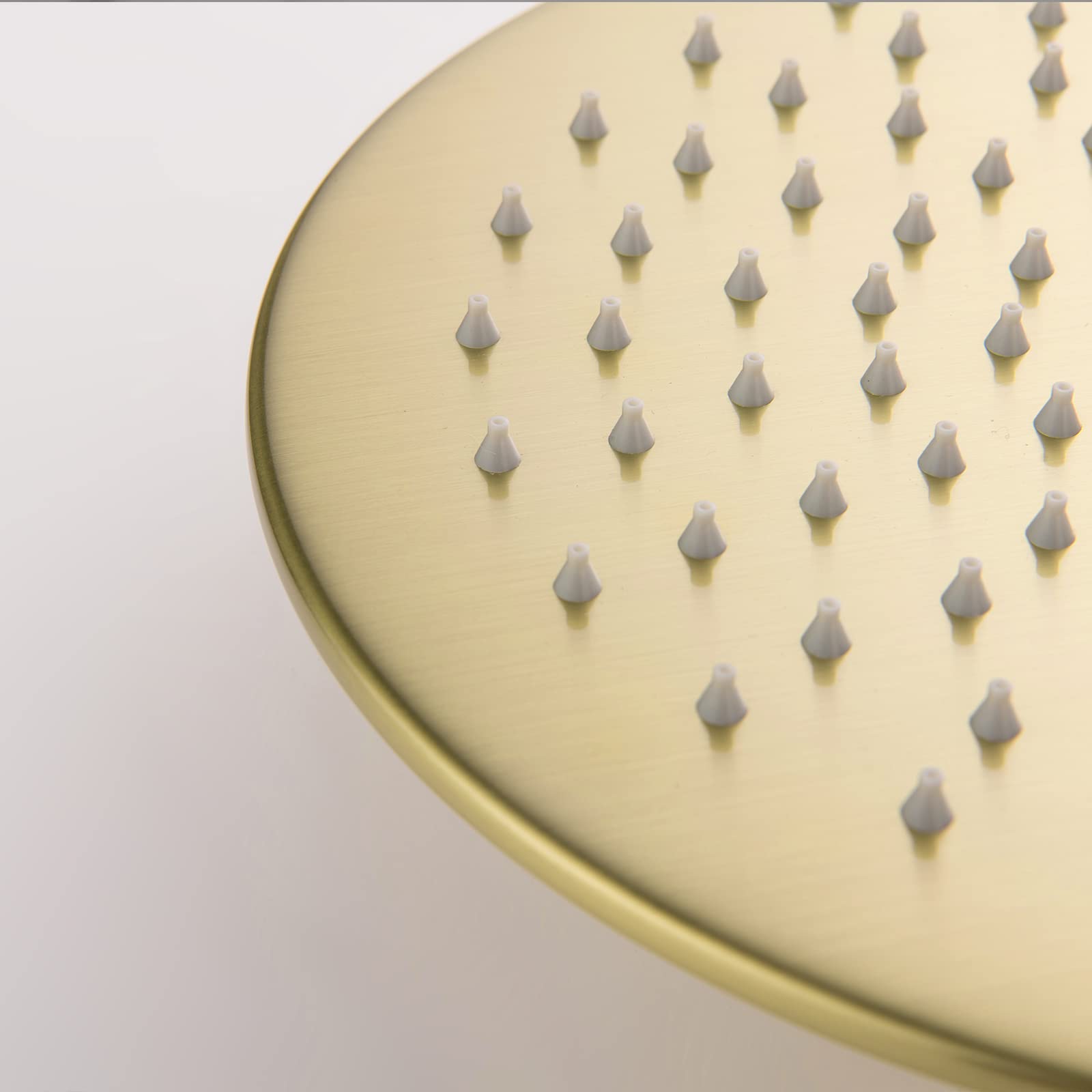 RBROHANT Brushed Gold Exposed Shower System with Tub Spout - 3-Function Wall Mounted Shower Fixtures with Brass Valve & Adjustable Height - Perfect for Modern Bathroom Renovations & Spa-Like Shower Experience (Model RB0880)