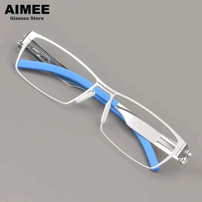 Aimee Women's Full Rim Square Stainless Steel Eyeglasses Frame 65083 - Stylish & Durable Eyewear for Work, Reading, and Everyday Fashion