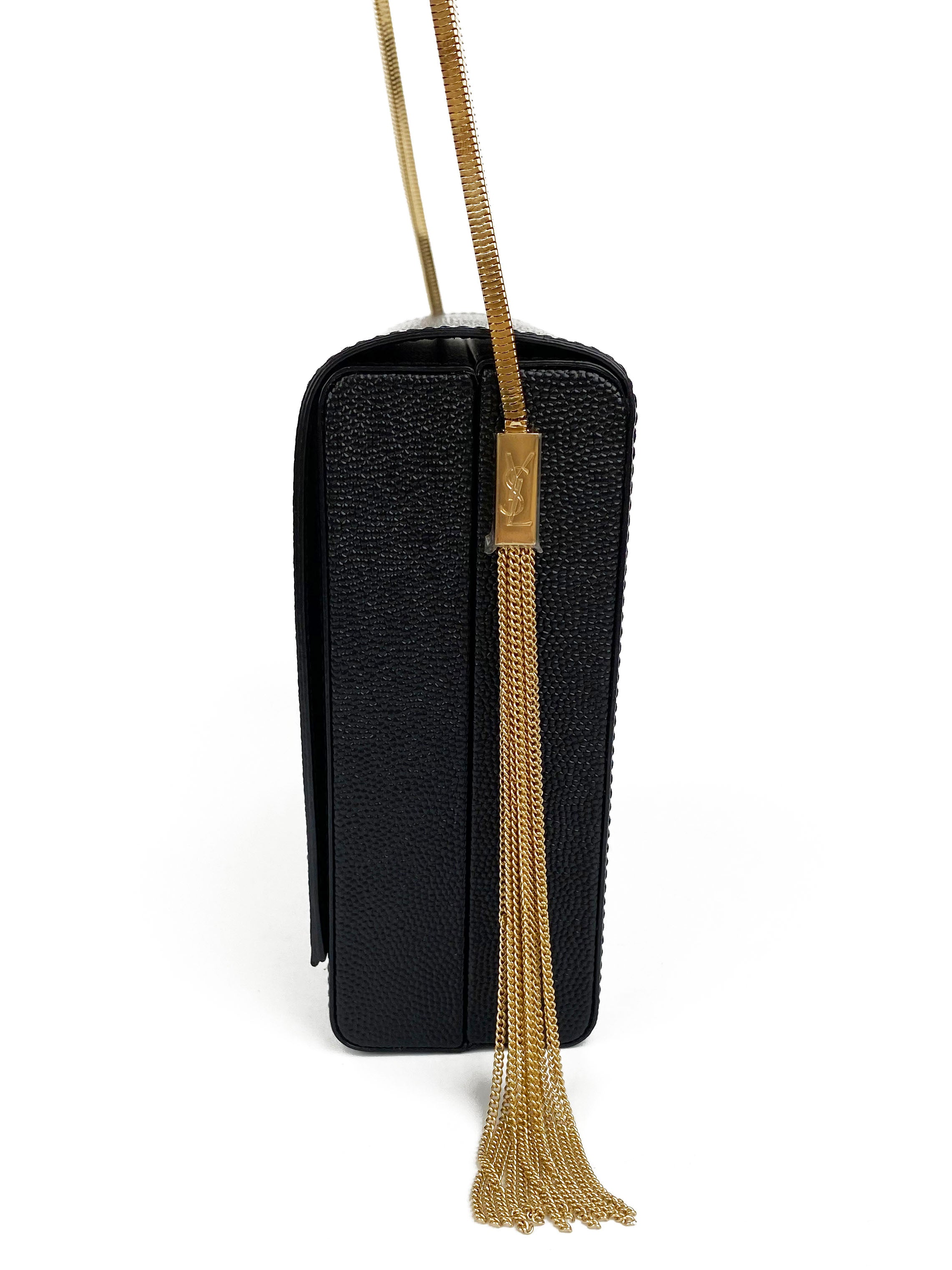 Saint Laurent Small Black Kate Box Bag with Side Tassels - Luxury Crossbody Purse for Women, Perfect for Evening Parties, Date Nights & Special Occasions