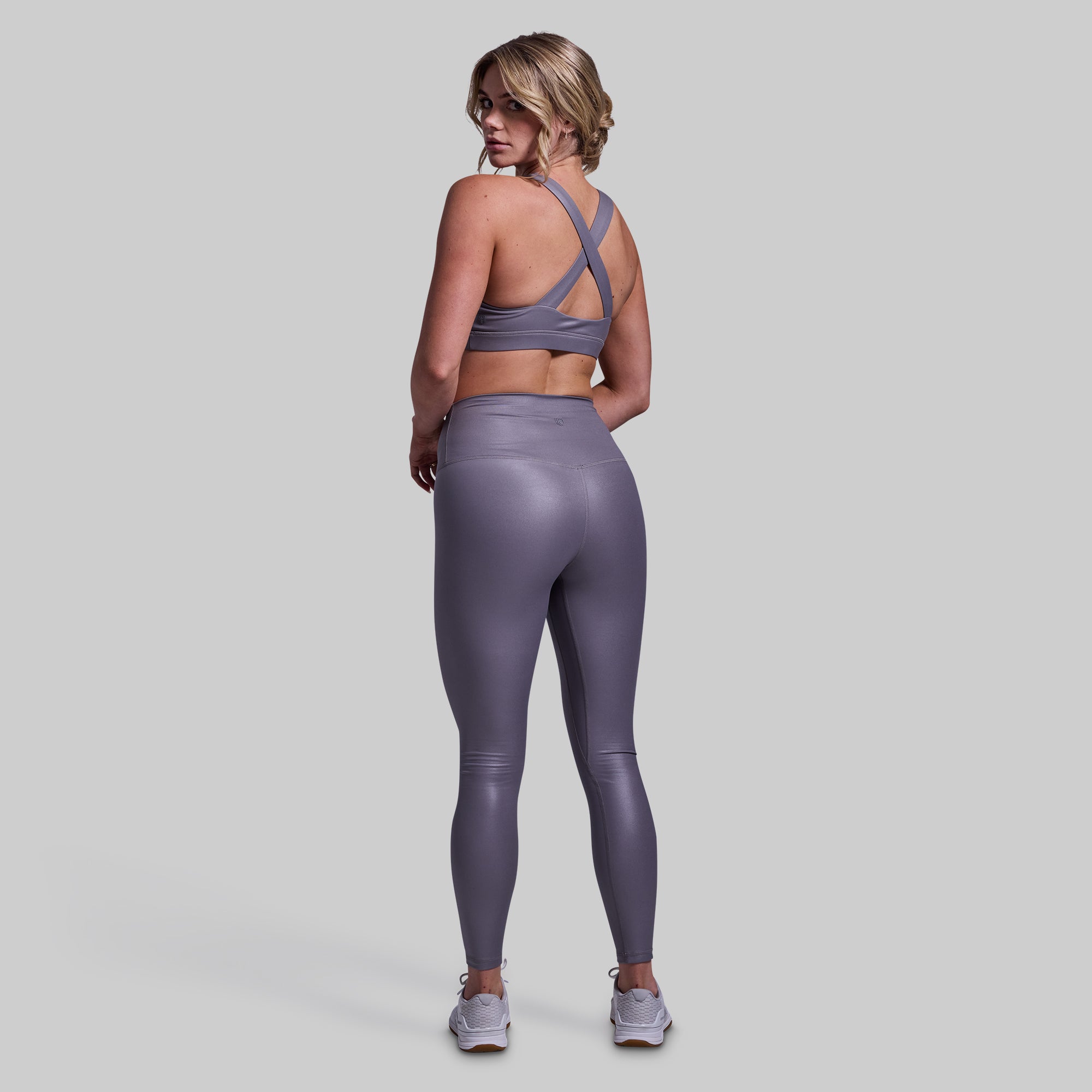 Fierce High-Waisted Yoga Leggings (Steel Melt Color) - Women's Workout Tights for Gym, Running & Lounge Wear