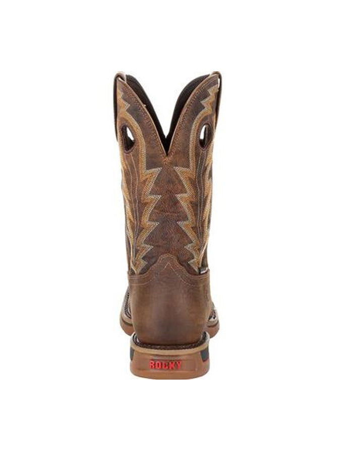 Rocky RKW0278 Men's Long Range Waterproof Work Boots - Distressed Brown - Durable Safety Boots for Construction, Hiking & Outdoor Work