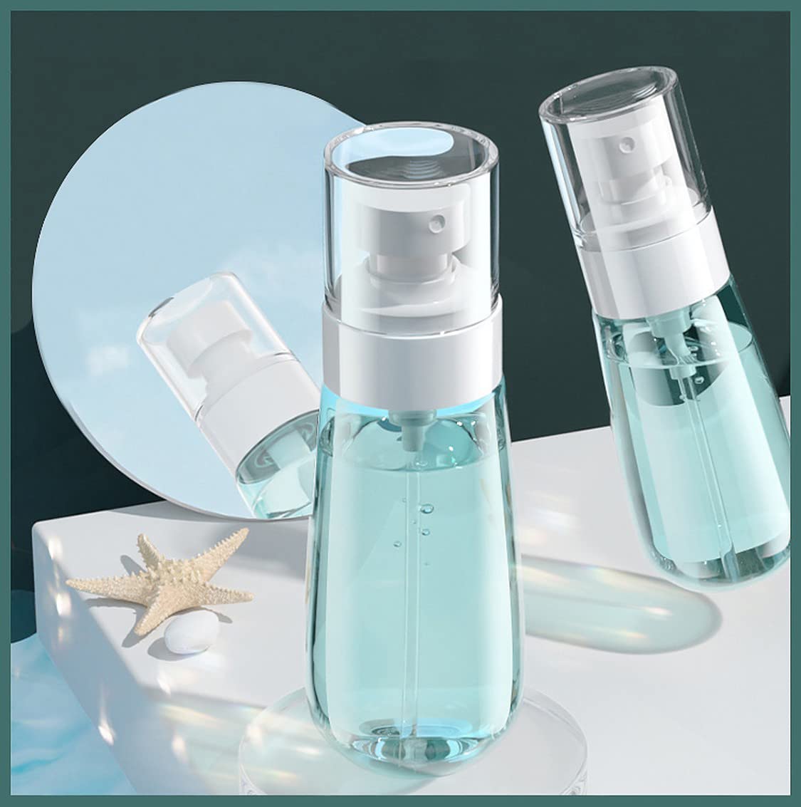 Wolpin 100ml Clear Plastic Spray Bottles (2-Pack) - Refillable Fine Mist Travel Bottles for Toiletries, Cosmetics, Toner & Perfume - Perfect for Travel, Gym, Home & Salon Use