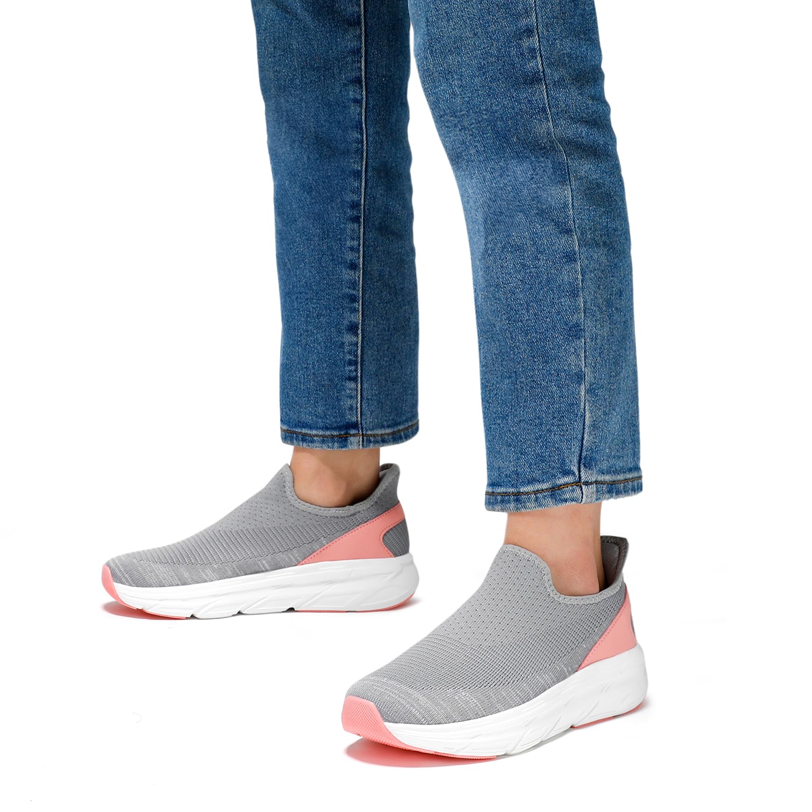 STQ Women's Slip-On Walking Shoes - Breathable Lightweight Orthopedic Sneakers for Workout, Gym & Sports | Comfortable Casual Shoes for Walking, Running & Everyday Wear