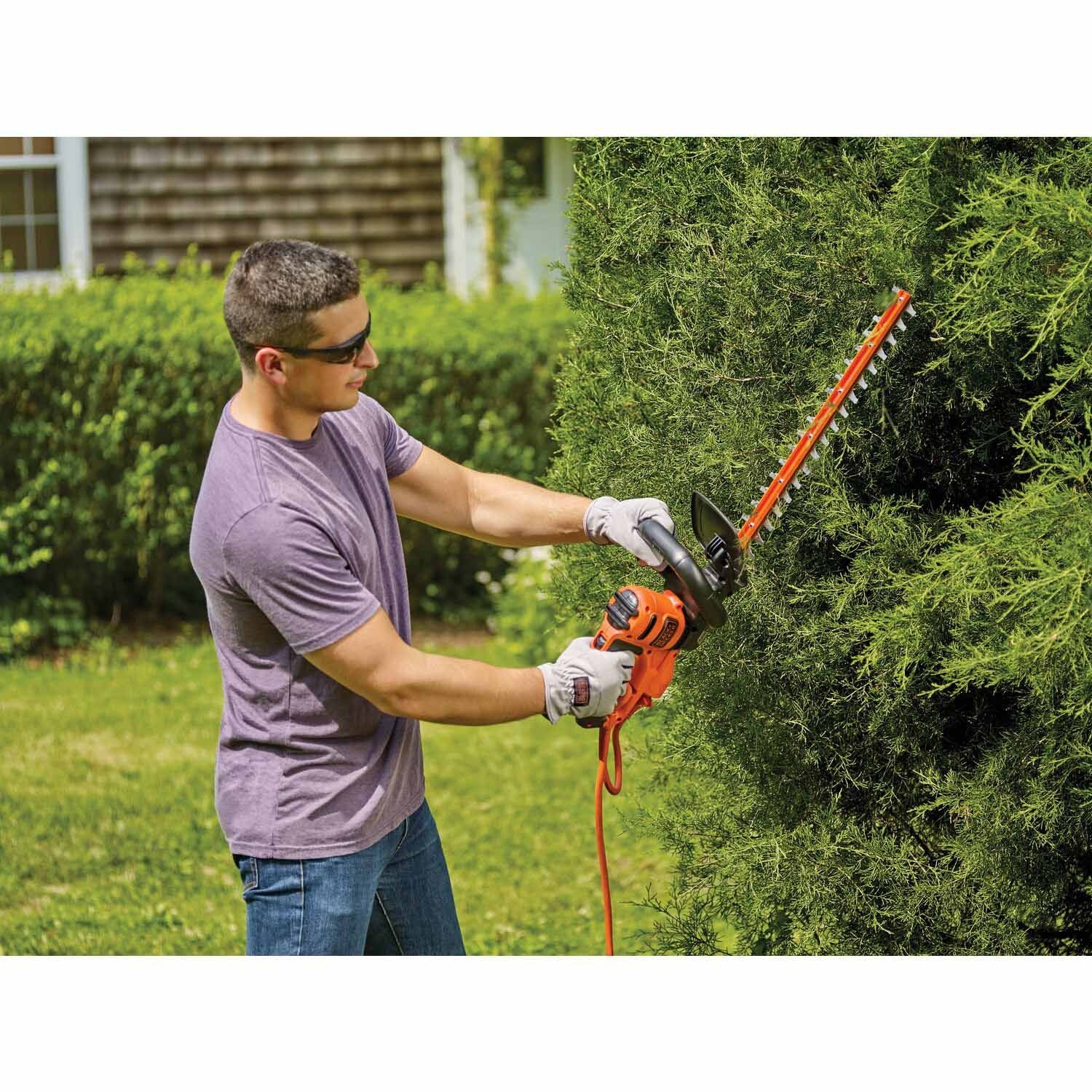 Black & Decker BEHT350 22-Inch Electric Hedge Trimmer - Cordless Garden Tool for Shrubs & Bushes - Perfect for Landscaping, Yard Maintenance & DIY Home Gardening