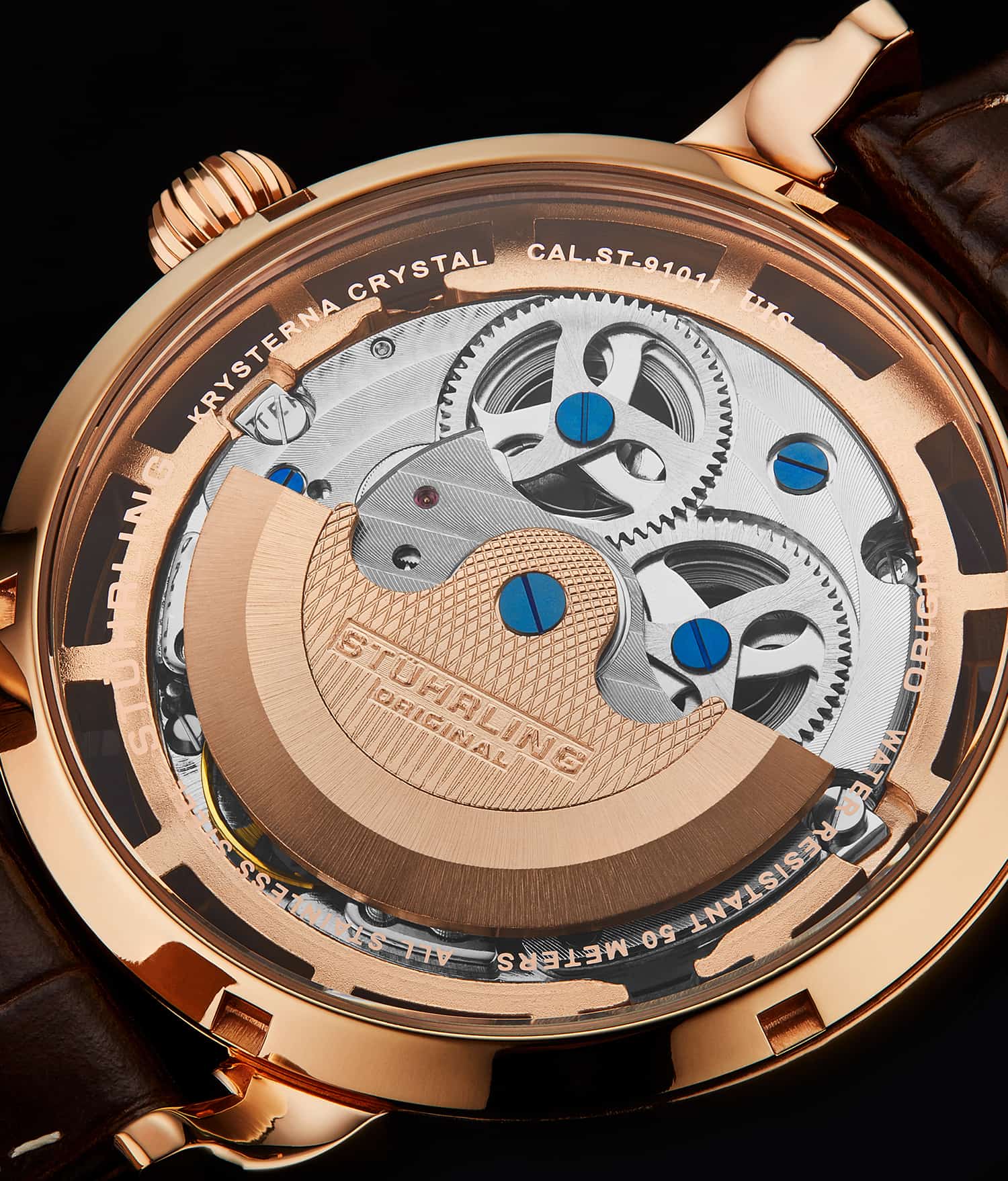 Anatol Dual Time 371 Automatic 46mm Skeleton Watch for Men - Luxury Stainless Steel Mechanical Timepiece with Exhibition Caseback - Perfect for Business, Formal Events & Gift Giving