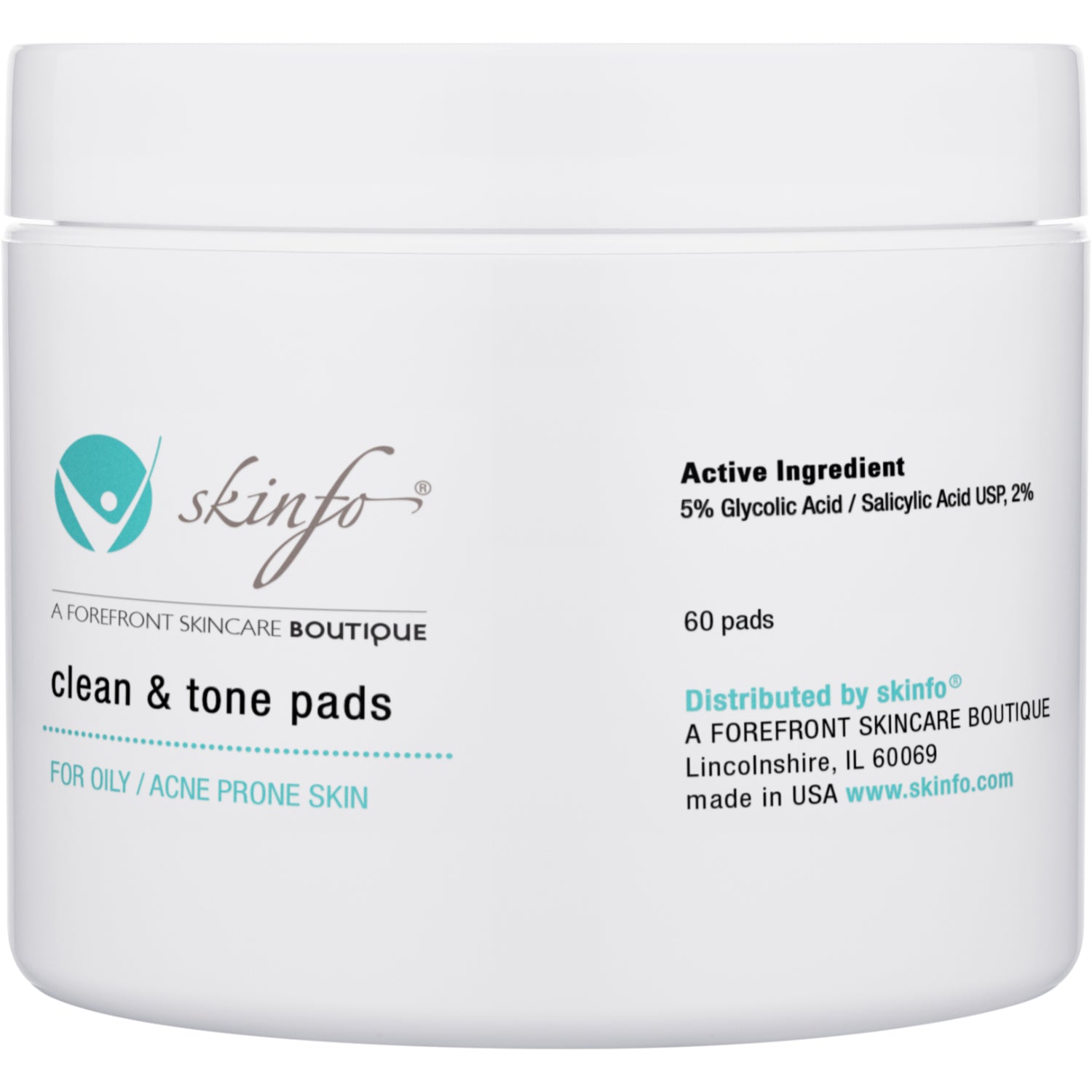 Skinfo Clean and Tone Pads - Exfoliating & Refreshing Facial Pads for Acne-Prone Skin | Gentle Daily Cleansing & Pore Minimizing | Perfect for Travel & On-the-Go Skincare Routine