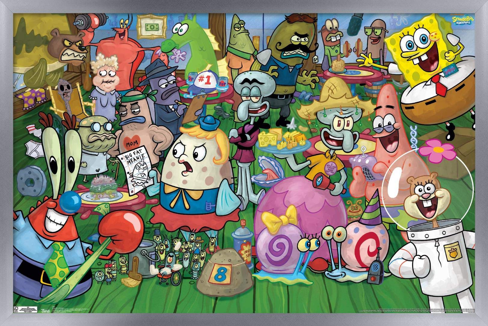Nickelodeon SpongeBob SquarePants Silver Framed Wall Poster 14.725