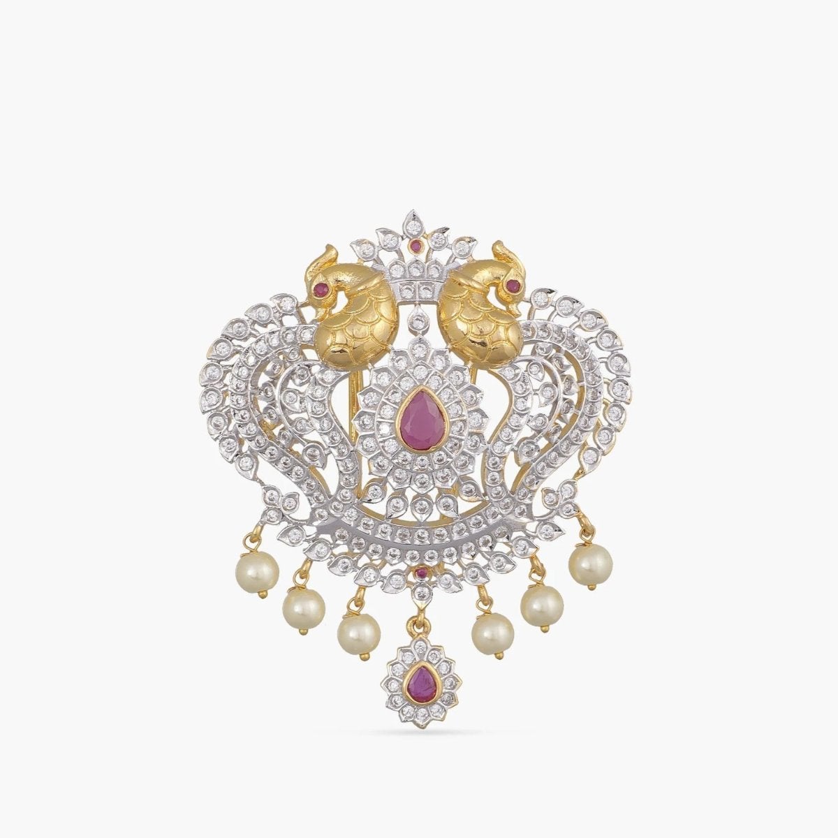 Vibha Nakshatra CZ Crystal Hair Pin Brooch - Elegant Bridal Hair Accessory for Weddings, Parties & Special Occasions