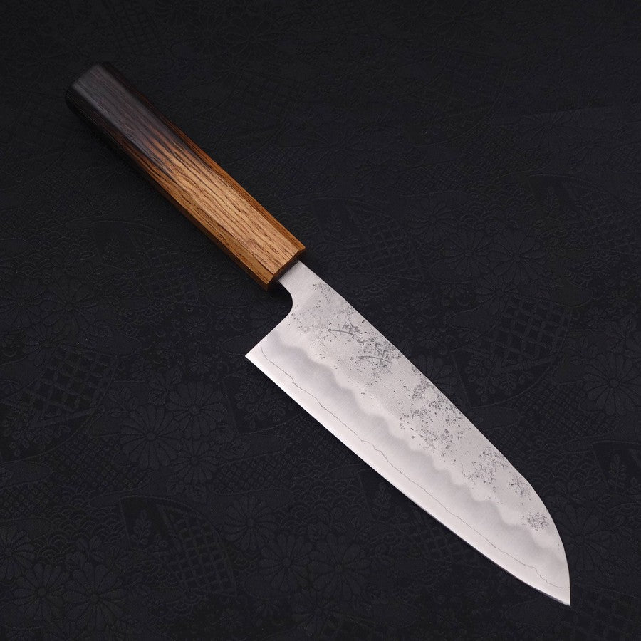 Premium Santoku Knife 165mm - Japanese Silver Steel Blade with Nashiji Finish & Urushi Handle - Ideal for Slicing, Dicing, and Chopping Vegetables, Meat, and Fish