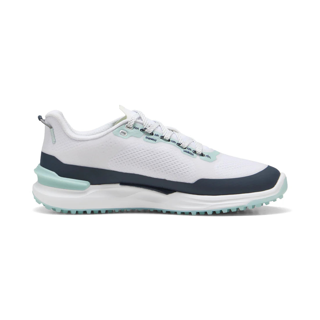 Puma Ignite Elevate X Spikeless Golf Shoes for Men - White/Navy - Comfortable & Lightweight Spikeless Golf Footwear for Driving Range & Course Play