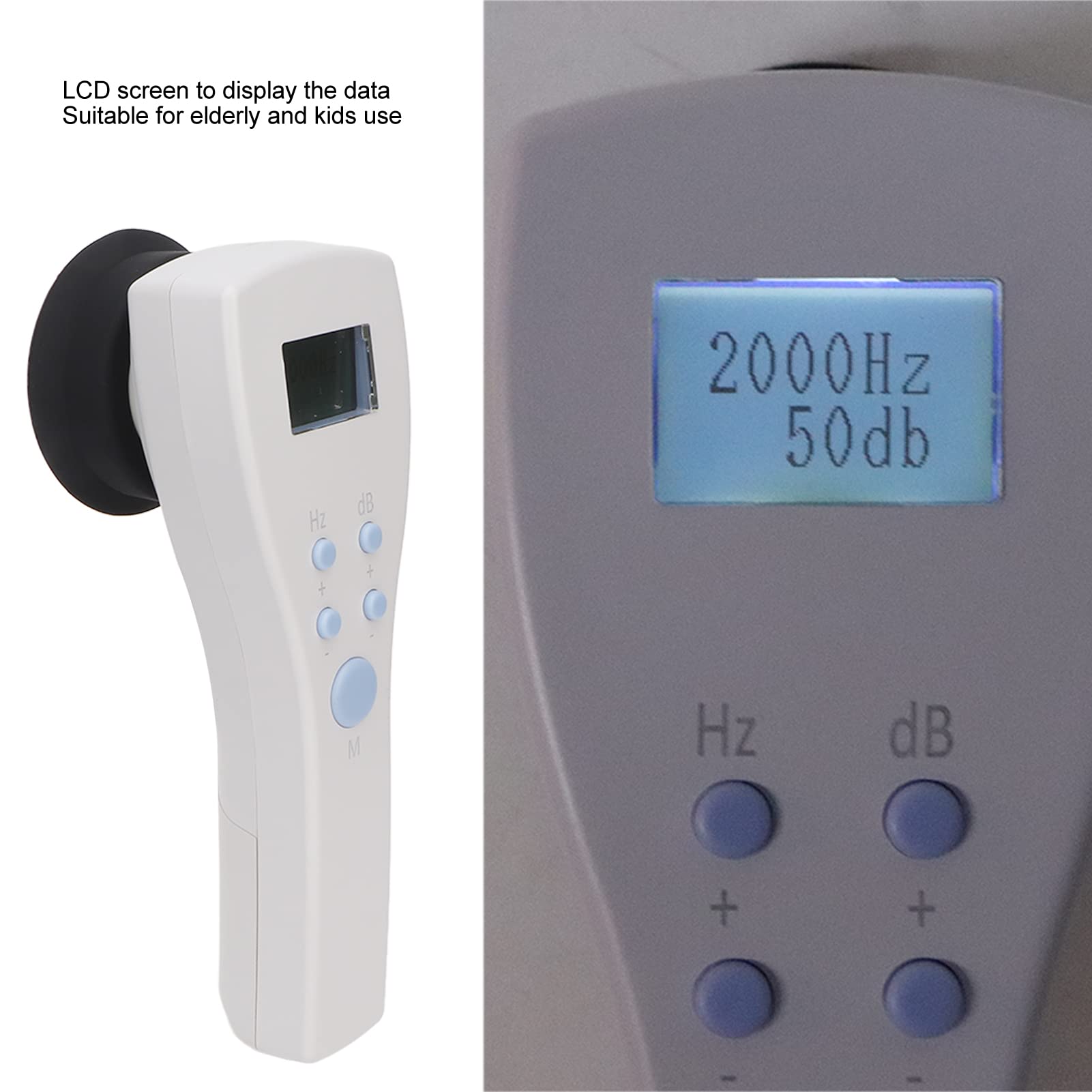 Portable Audiometer - Digital Hearing Screening Device with LCD Screen for Air Conduction Tests | Ideal for Schools, Hospitals, Elderly & Pediatric Hearing Exams | Home & Clinical Use