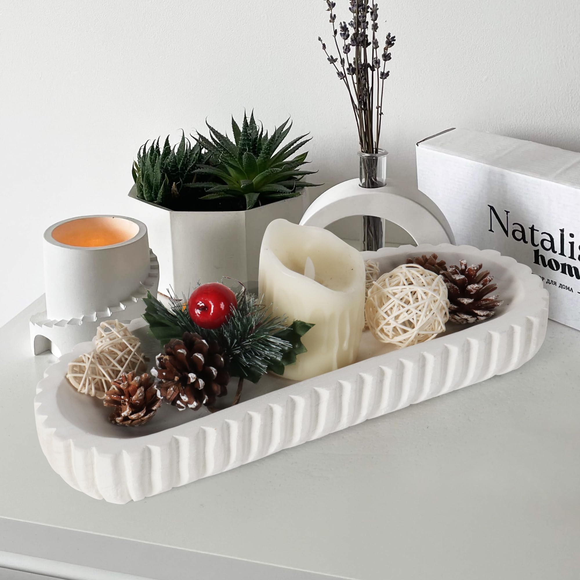 Hand Carved Oakrain Wooden Decorative Bowl - 15.7