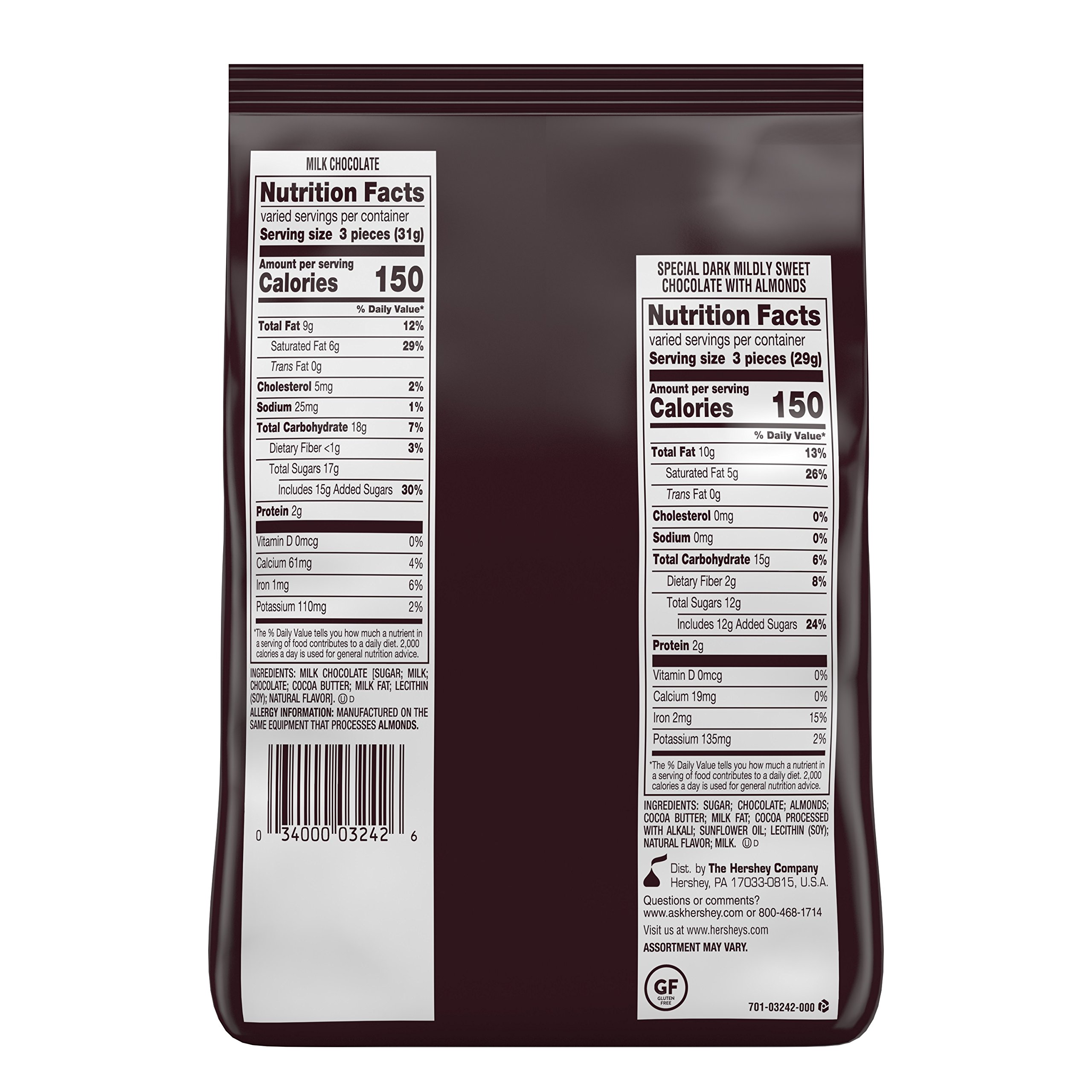 HERSHEY'S Assorted Chocolate Candy Nuggets - 33.9 oz Bulk Pack for Parties, Gifts & Office Snacks | Milk Chocolate, Cookies 'n' Creme & Almond Varieties