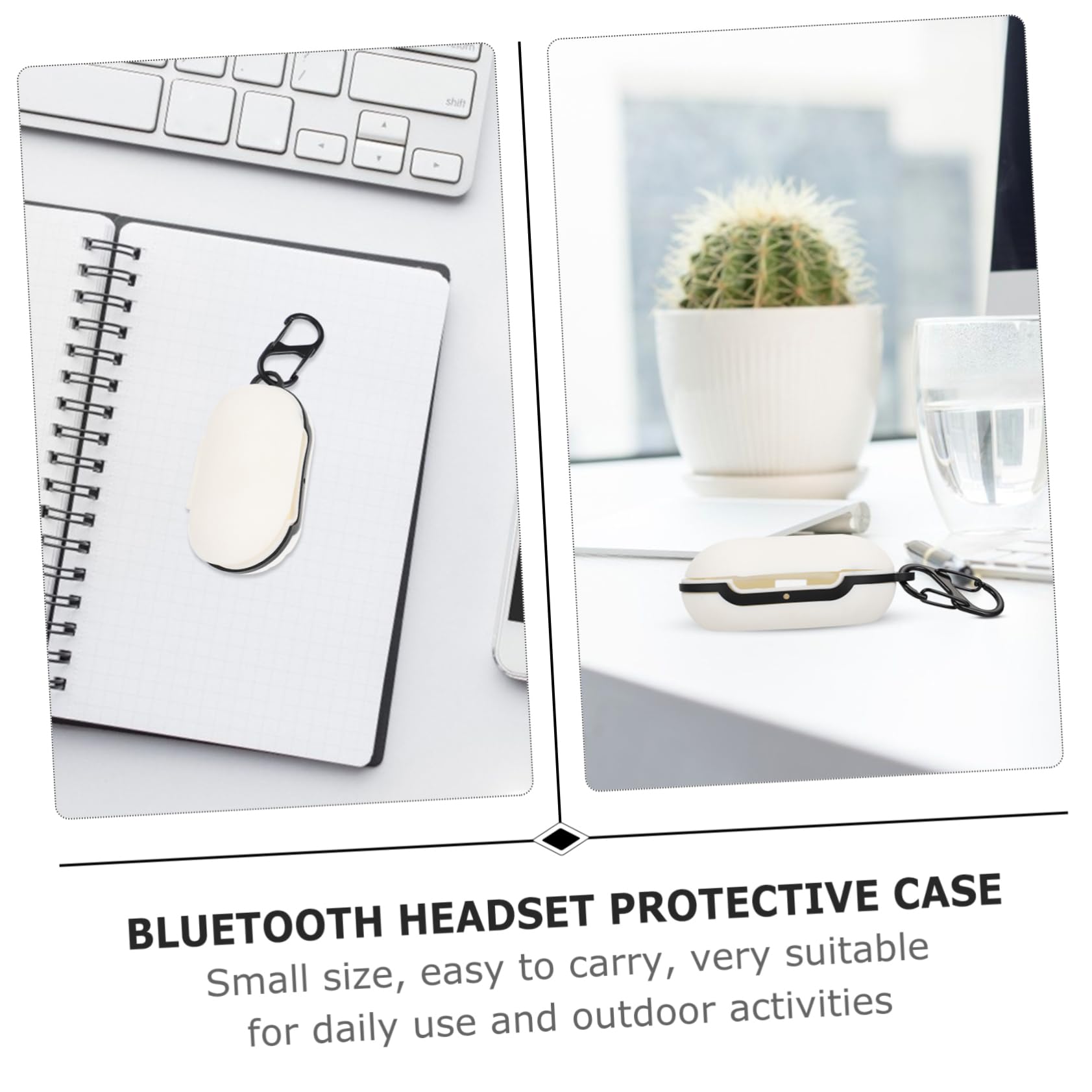 Gadpiparty 1 Pack Silicone Headphone Case Cover - Protective Earbud Storage Box for AirPods & Wireless Earbuds - Travel, Hiking, Gym & Outdoor Activities (White)