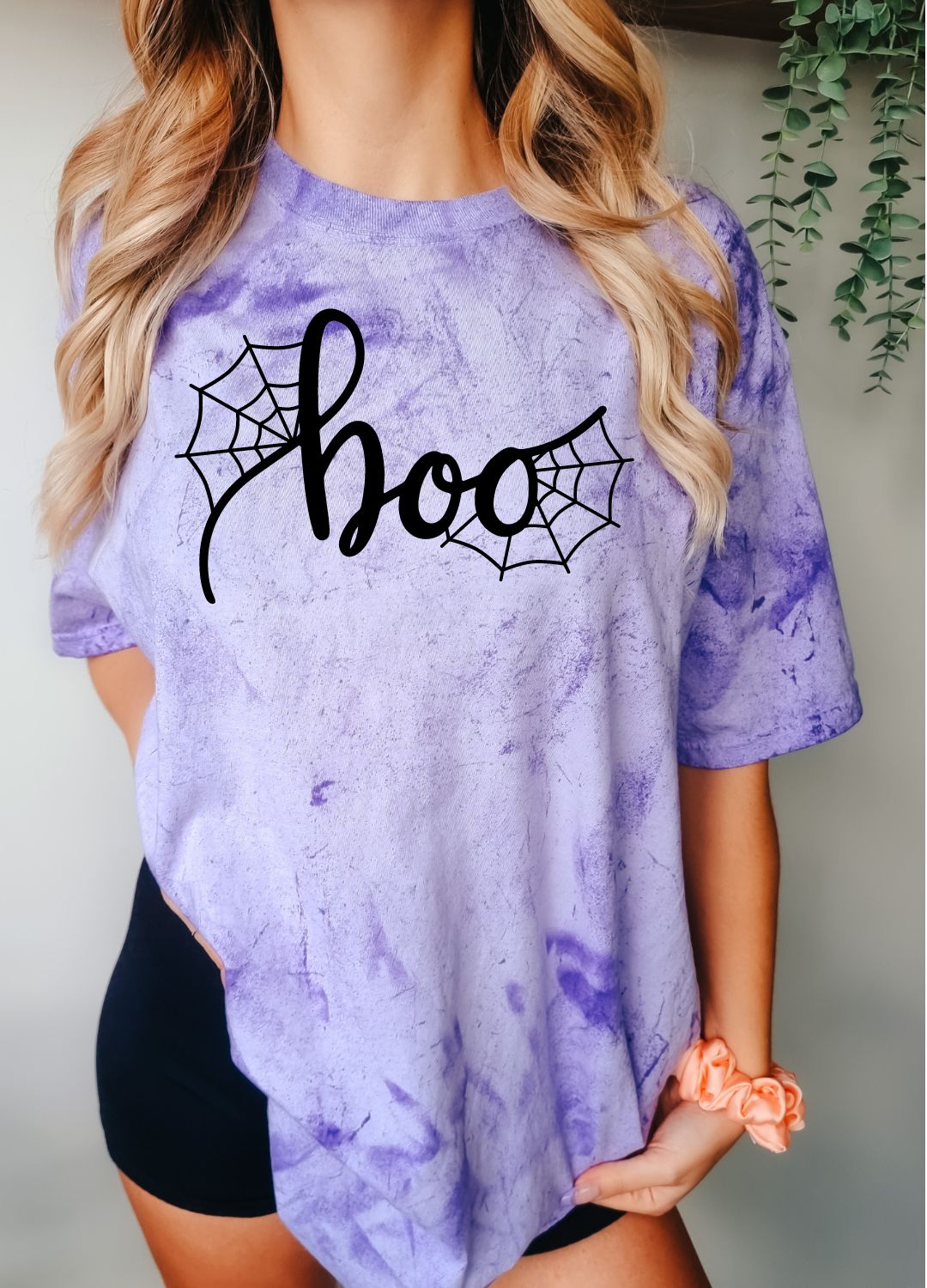 Boo Graphic Tee in Amethyst - Cute Halloween T-Shirt for Women | Trendy Casual Outfit for Fall, Parties & Spooky Season