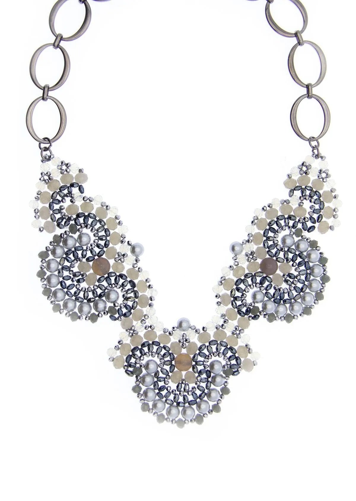 Elegant Beaded Pearl Chunky Statement Necklace for Women - Perfect for Weddings, Parties & Special Occasions