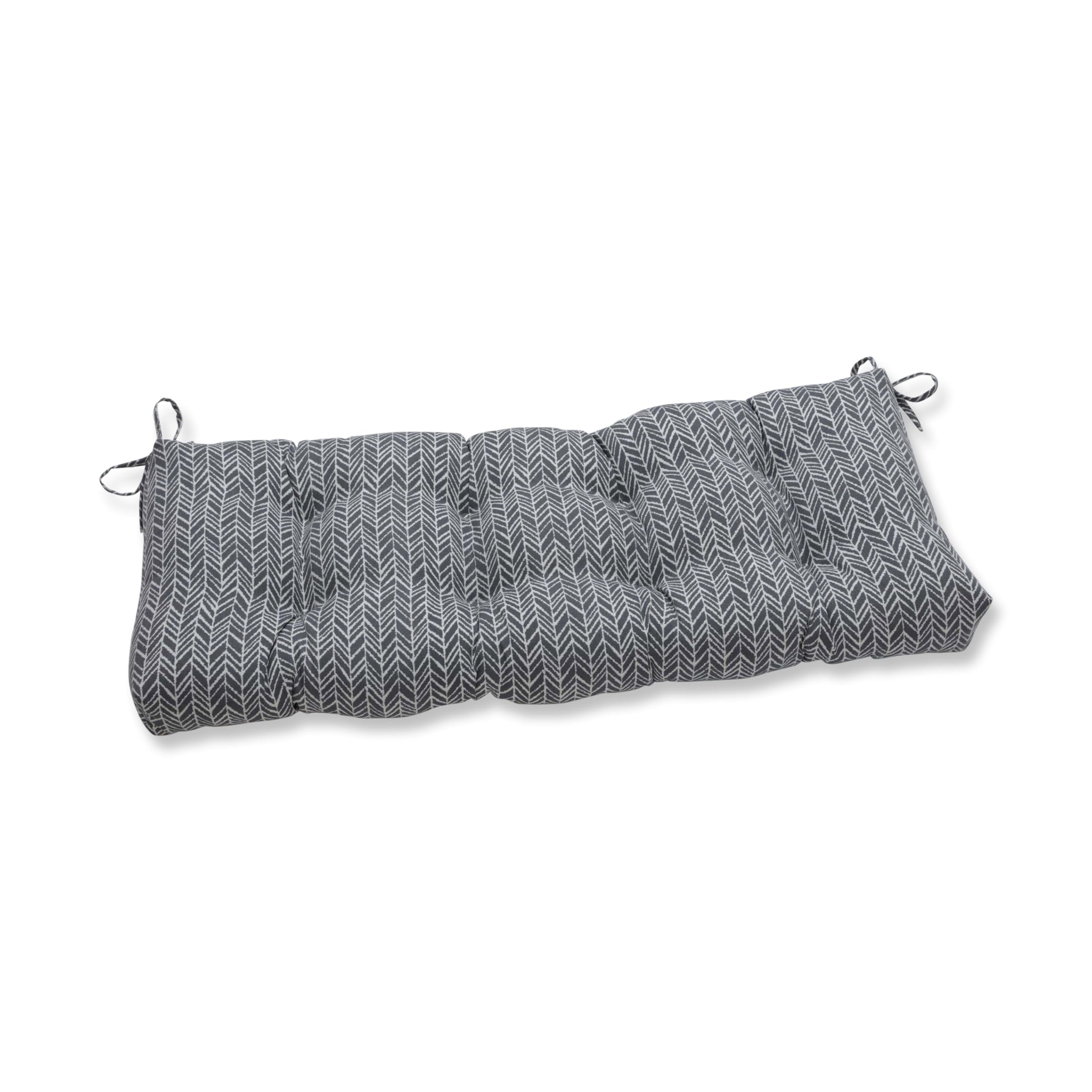 Premium Herringbone Slate Gray Outdoor/Indoor Seat Cushions 48