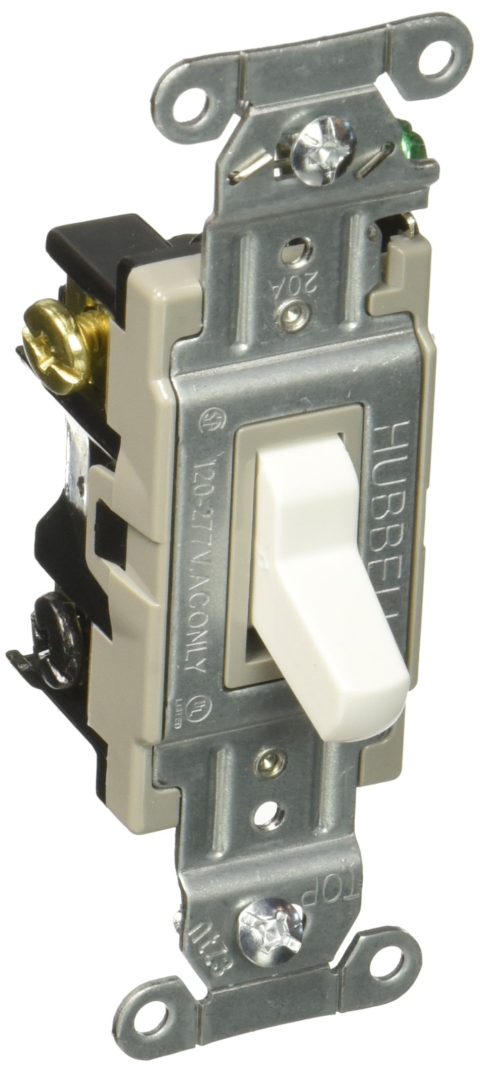 Hubbell CSB320W 3-Way Commercial Specification Switch, 20A 120/277V, Back & Side Wiring, White (10-Pack) - Ideal for Office Buildings, Retail Stores & Industrial Facilities