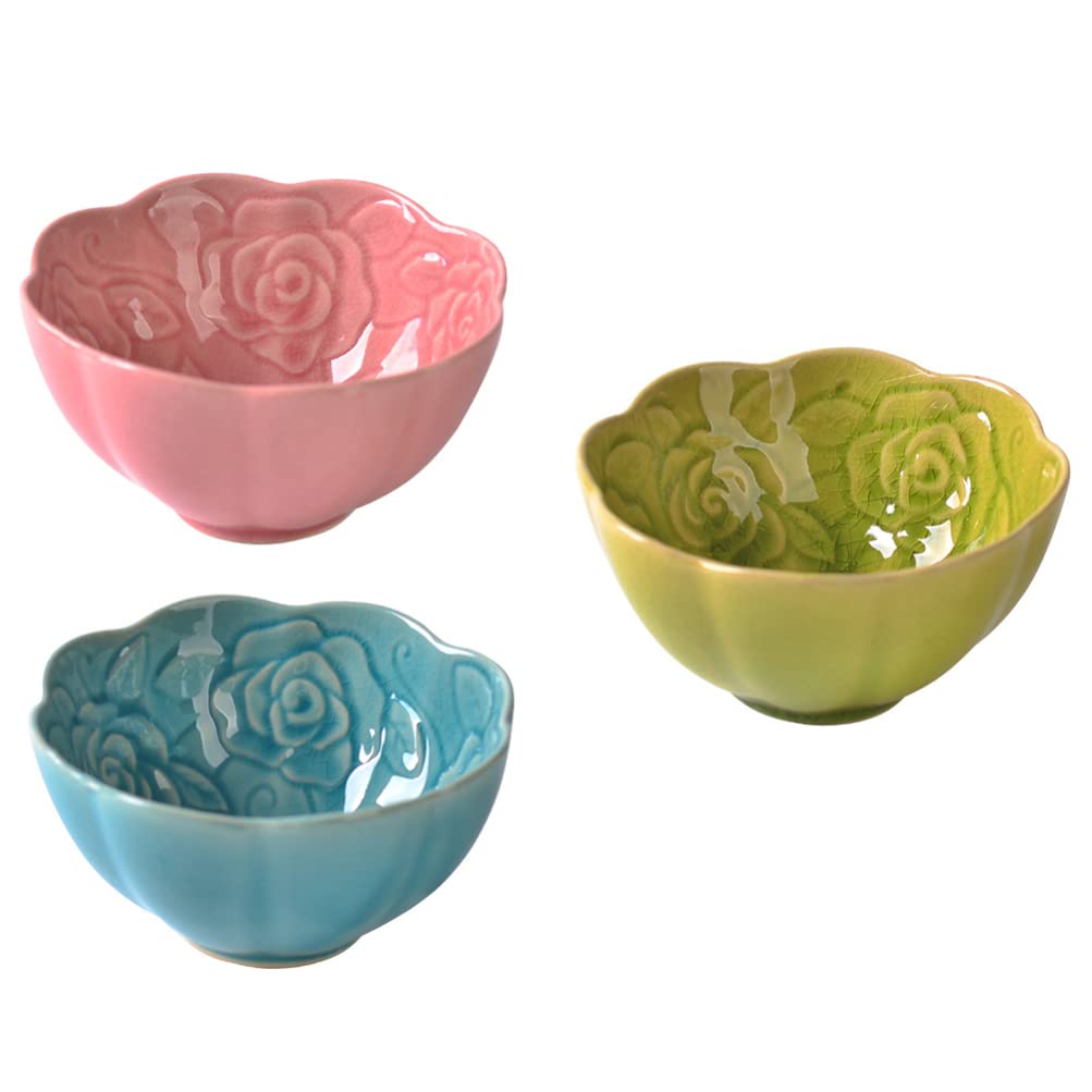 Premium Ceramic Mixing Bowls Set of 3 - Essential Oil & Facial Mask Mixing Bowls, Snack Serving Dishes for Spa, DIY Beauty & Home Kitchen Use - Durable Ceramic Bowls for Professional & Personal Care