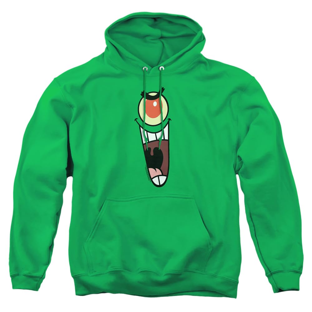 Popfunk Classic Spongebob Plankton Sinister Face Unisex Hoodie for Men & Women - Perfect for Cosplay, Halloween Costumes & Casual Streetwear