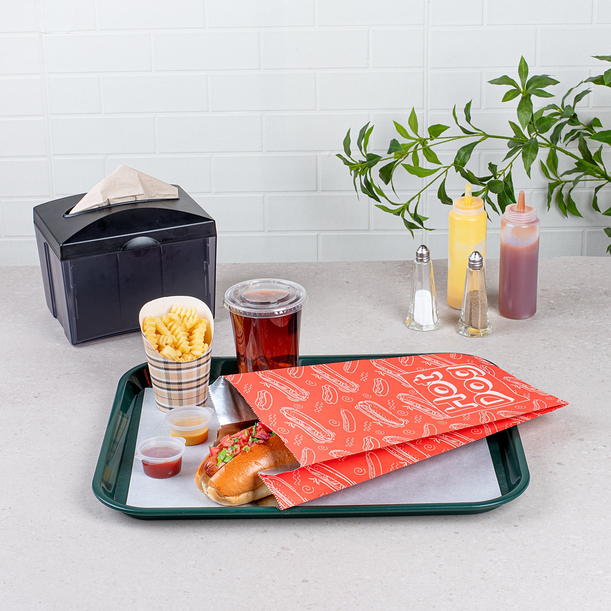 Red Printed Hot Dog Foil Bags - 1/2 Gallon Size (4.25