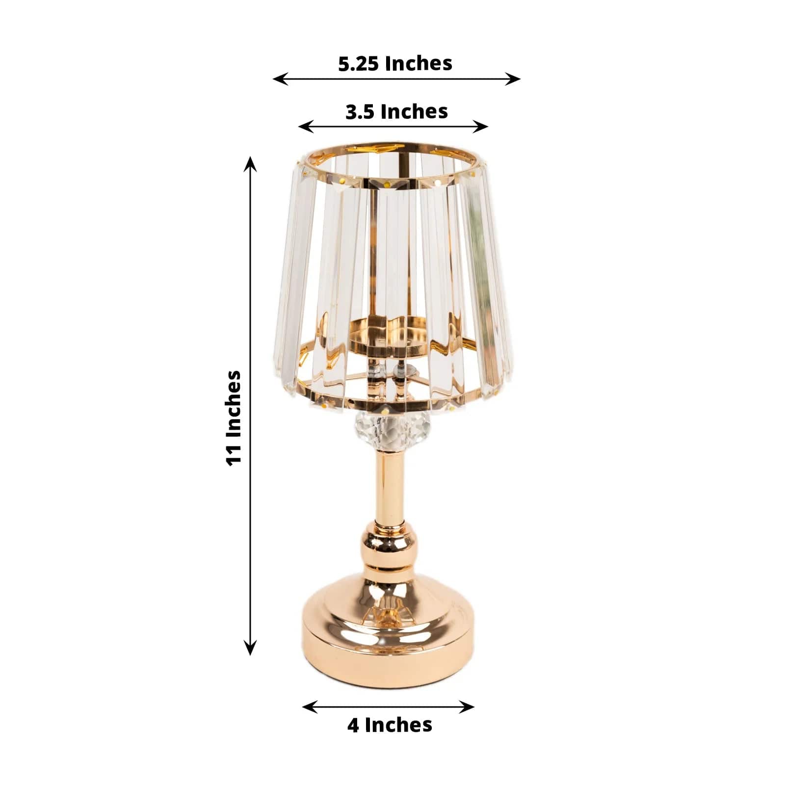 2 Pack Gold Metal Votive Candle Holders with Clear Crystal Glass Lamp Shade - Elegant Home Decor for Wedding, Church, and Table Centerpiece