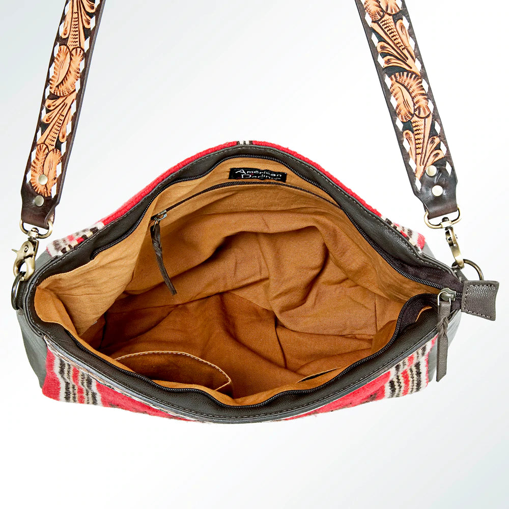 Authentic American Darling Red Aztec Bag - Handmade Boho Crossbody Purse for Women | Perfect for Festivals, Travel & Everyday Use