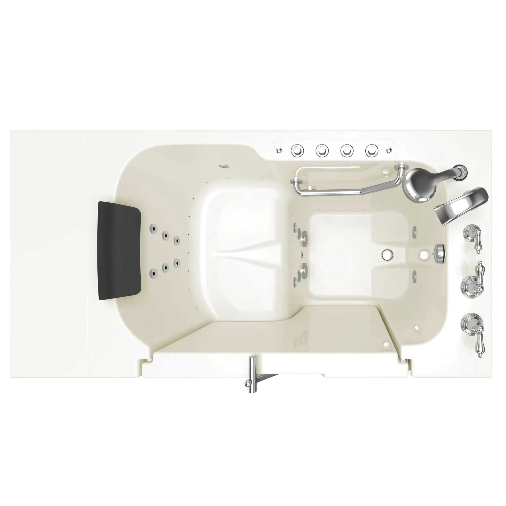 Premium 32 x 52 Inch Gelcoat Walk-In Bathtub with Air Spa & Whirlpool Systems - Right Hand Drain & Faucet - Ideal for Elderly & Mobility Support, Relaxing Hydrotherapy at Home