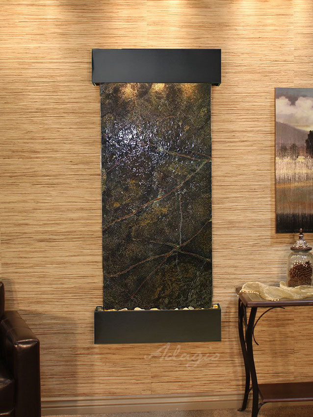 Adagio Inspiration Falls Square Blackened Copper Green Marble Bathroom Sink - IFS1505 | Modern Vanity Basin for Bathroom & Powder Room Decor