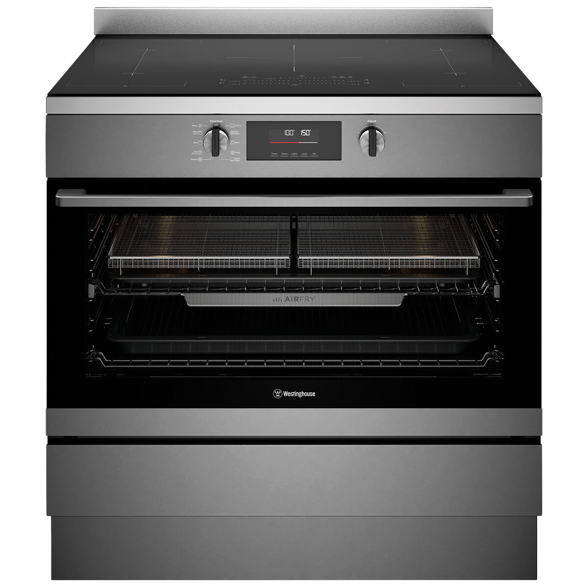 Westinghouse 90cm Electric Freestanding Oven with Induction Cooktop - Dark Stainless Steel WFE9756DD | Professional Kitchen Appliance for Baking, Roasting & Cooking | Perfect for Home Chefs & Modern Kitchens
