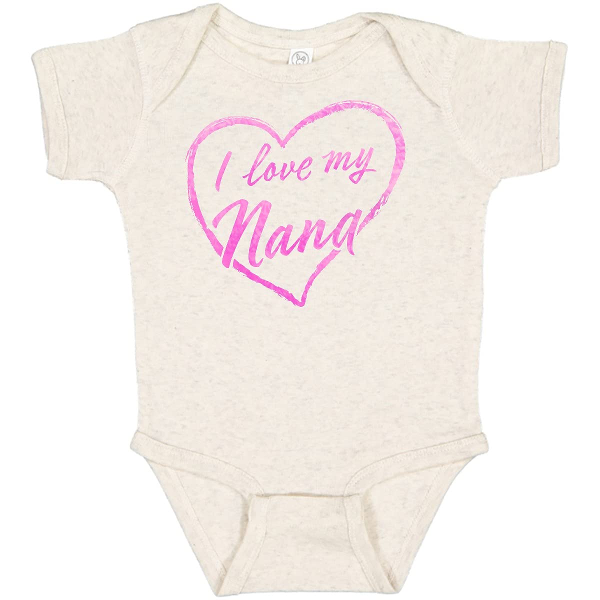 Inktastic I Love My Nana Pink Chalk Heart Baby Bodysuit - Soft Cotton Onesie for Grandparents Day, Baby Shower Gift & Family Photo Outfits