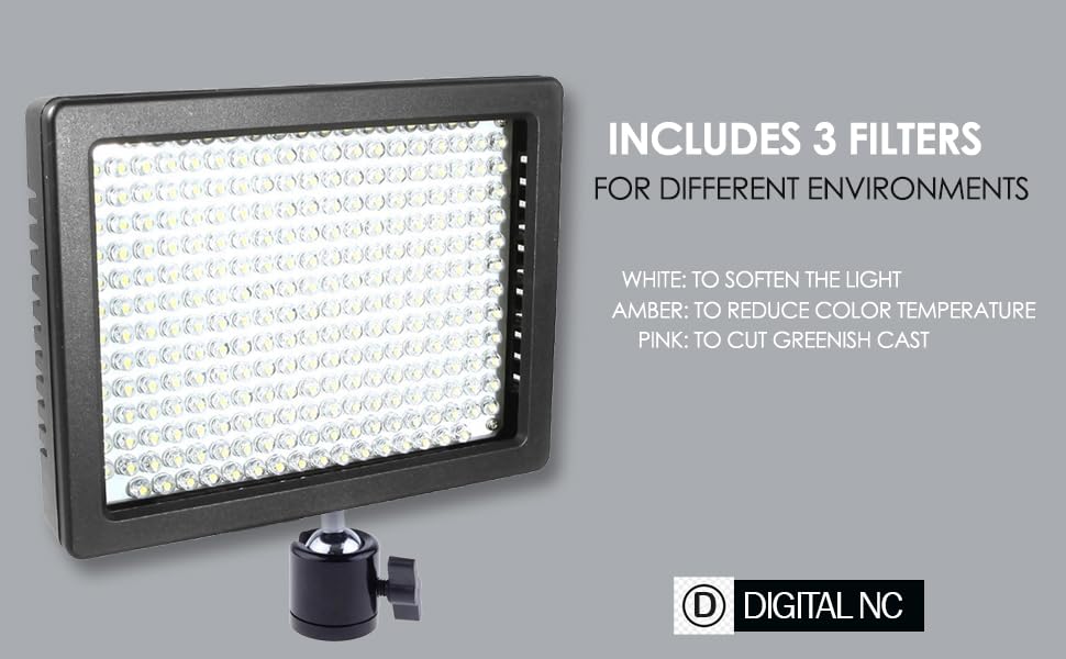 Professional Long Life Multi-LED Dimmable Video Light for Nikon COOLPIX P1000 - Rechargeable Battery & Charger Included - Perfect for Photography, Videography, and Live Streaming