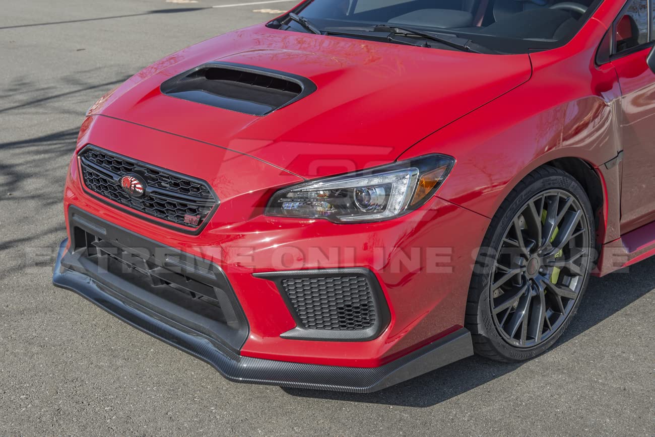 2018-2021 Subaru WRX & WRX STi JDM ChargeSpeed Style Front Bumper Lip Splitter - ABS Plastic Hydro-Dipped Carbon Fiber Replacement | Aggressive Street Look & Track Performance Enhancement