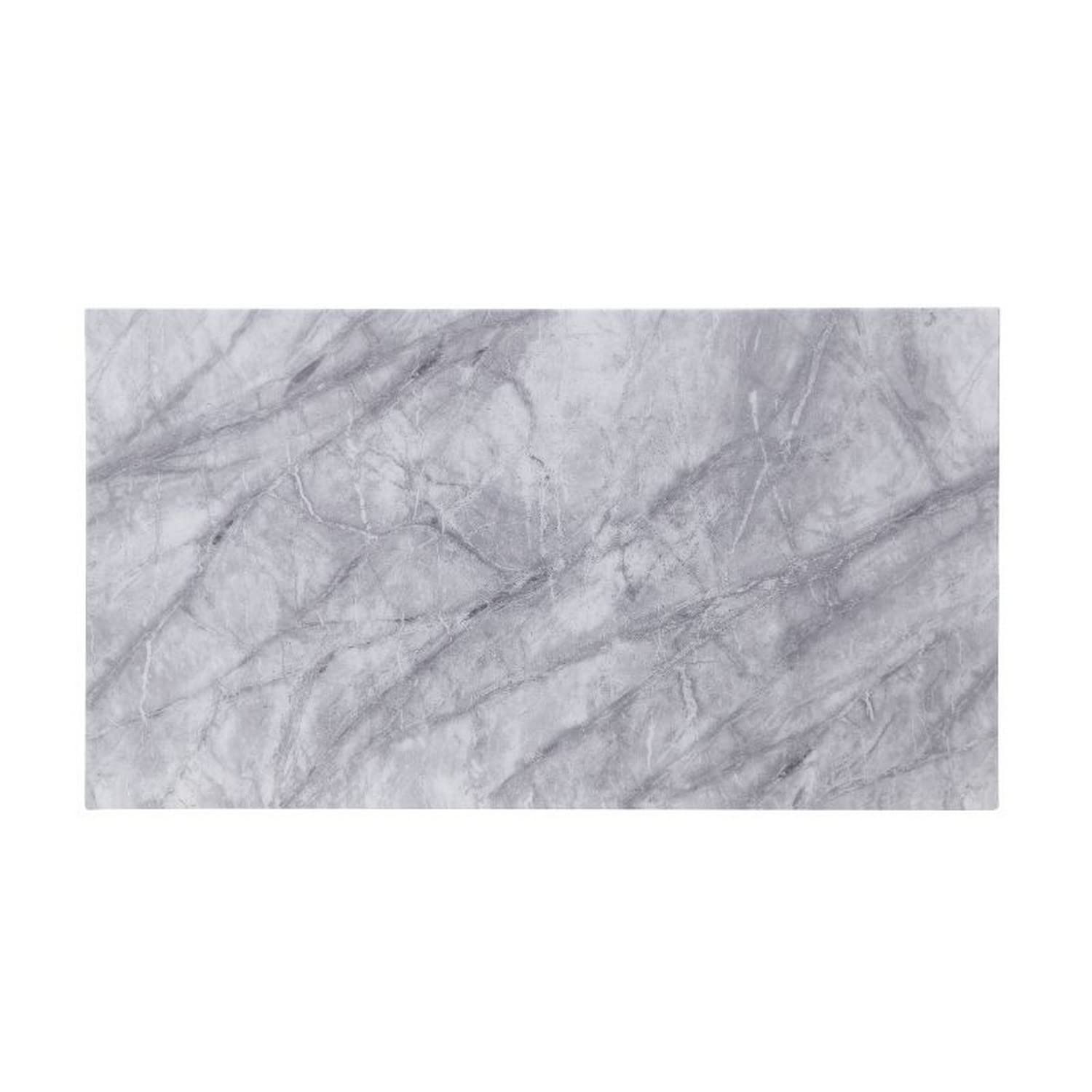 Benjara Modern Coffee Table with Faux Marble Top & Sturdy Steel Base in Silver - Perfect for Living Room, Lounge & Office Decor