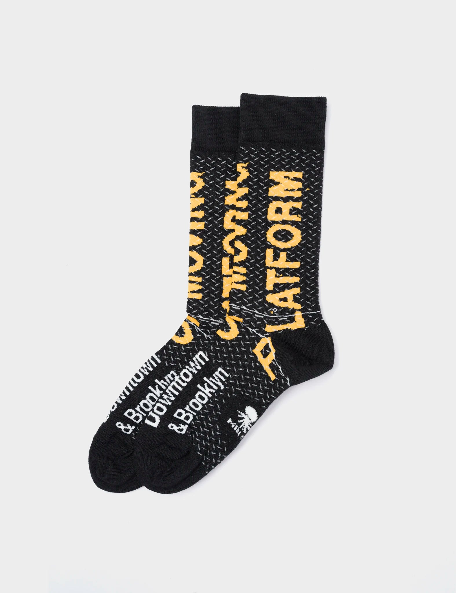 Black Socks for Men & Women - Comfortable Cotton Crew Socks with Subway Motive Design - Perfect for Daily Wear, Work, and Sports