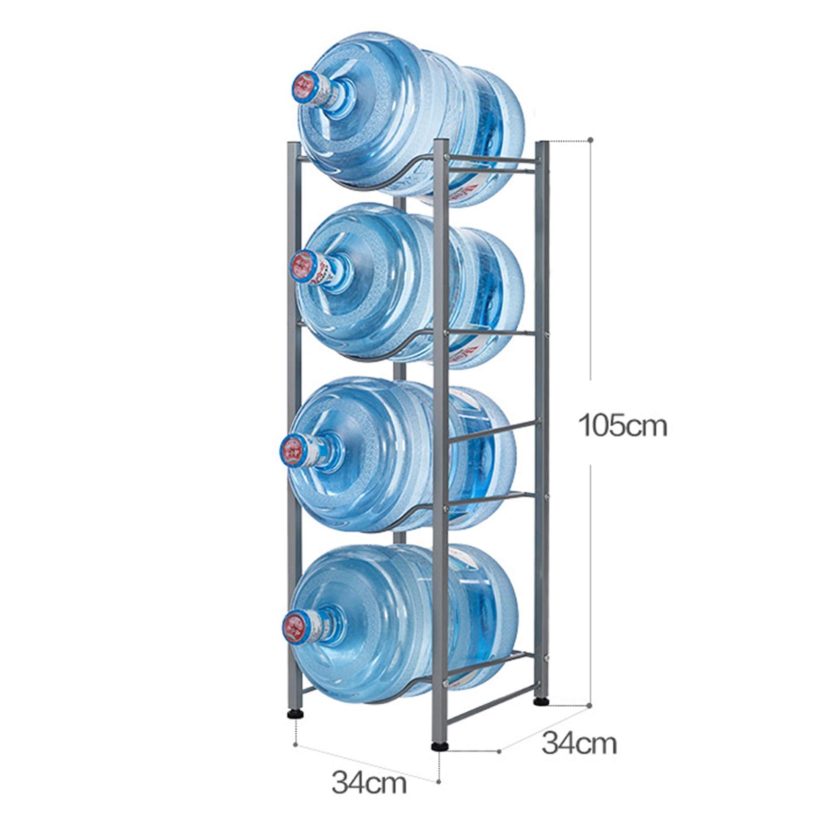 4-Tier Heavy Duty Water Bottle Storage Rack | Detachable Cooler Jug Organizer for 5 Gallon Bottles | Perfect for Kitchen, Office, Garage & Outdoor Camping