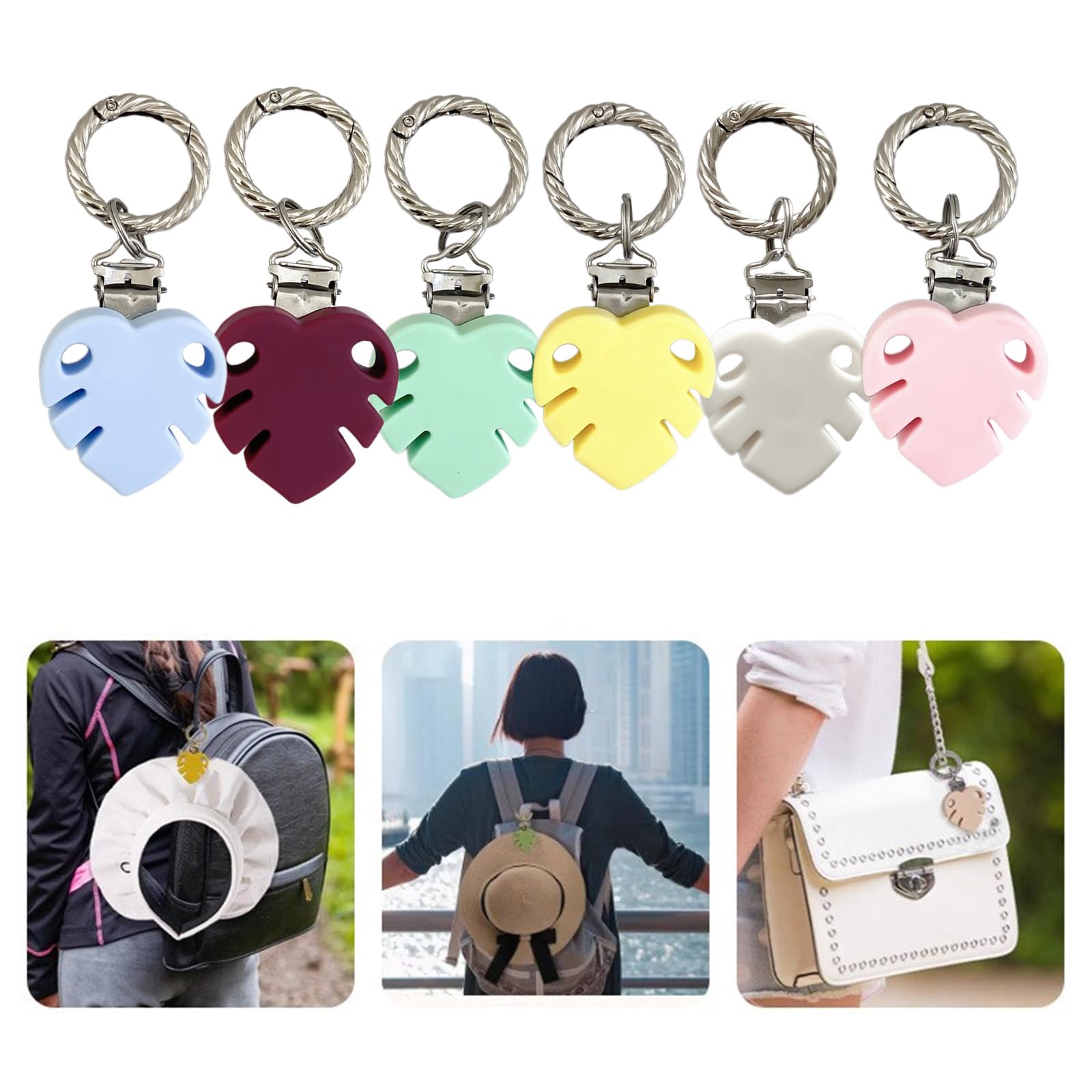 Meiliyizu Silicone Hat Clips for Bags - Durable Cap Holder Attachments & Handbag Charms - Perfect Travel Accessories for Luggage, Backpacks & Purses (Pack of 4) | Great for Outdoor Adventures, Commuting & Daily Use