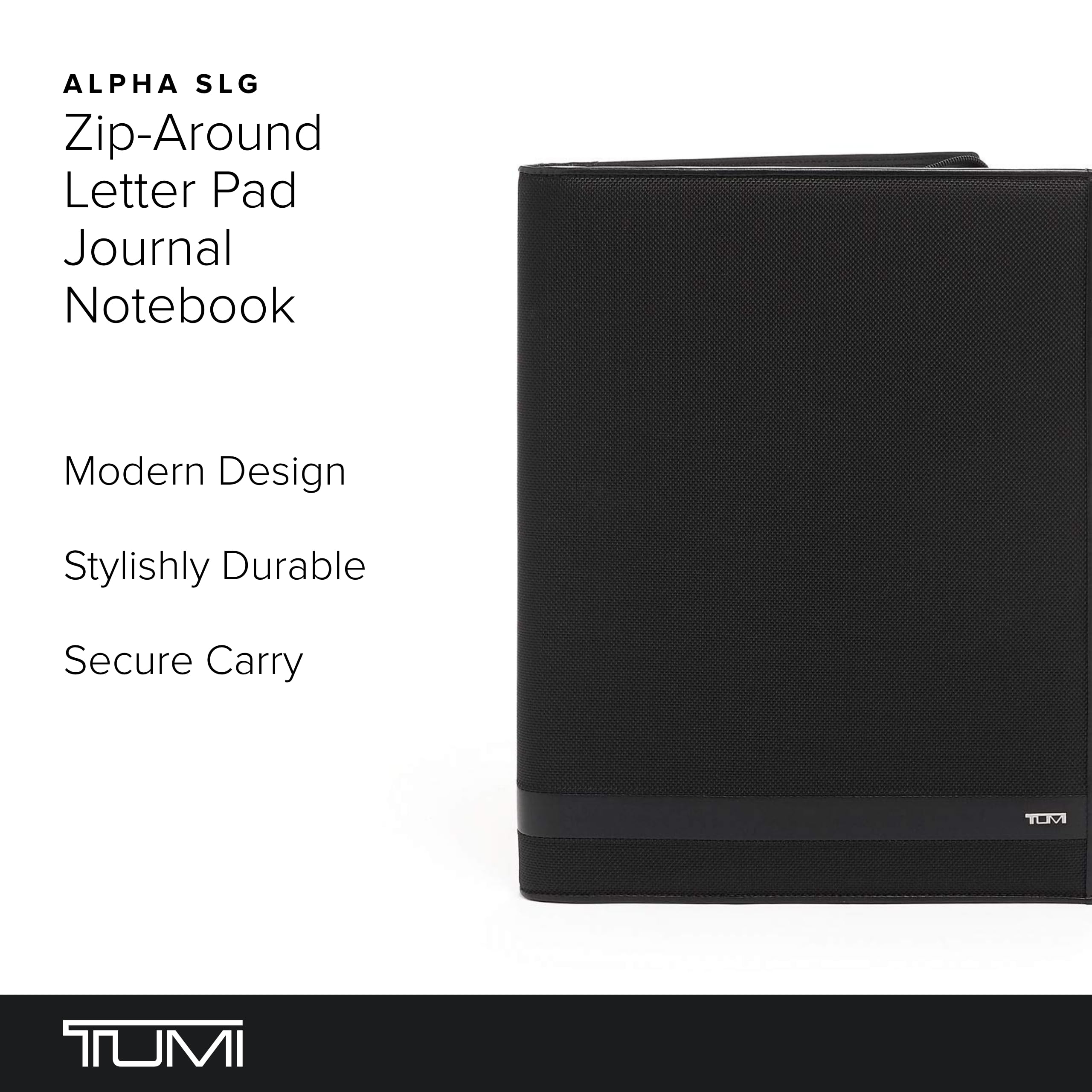 TUMI Alpha Zip-Around Letter Pad - Premium Ballistic Nylon Notebook Organizer - 13.3